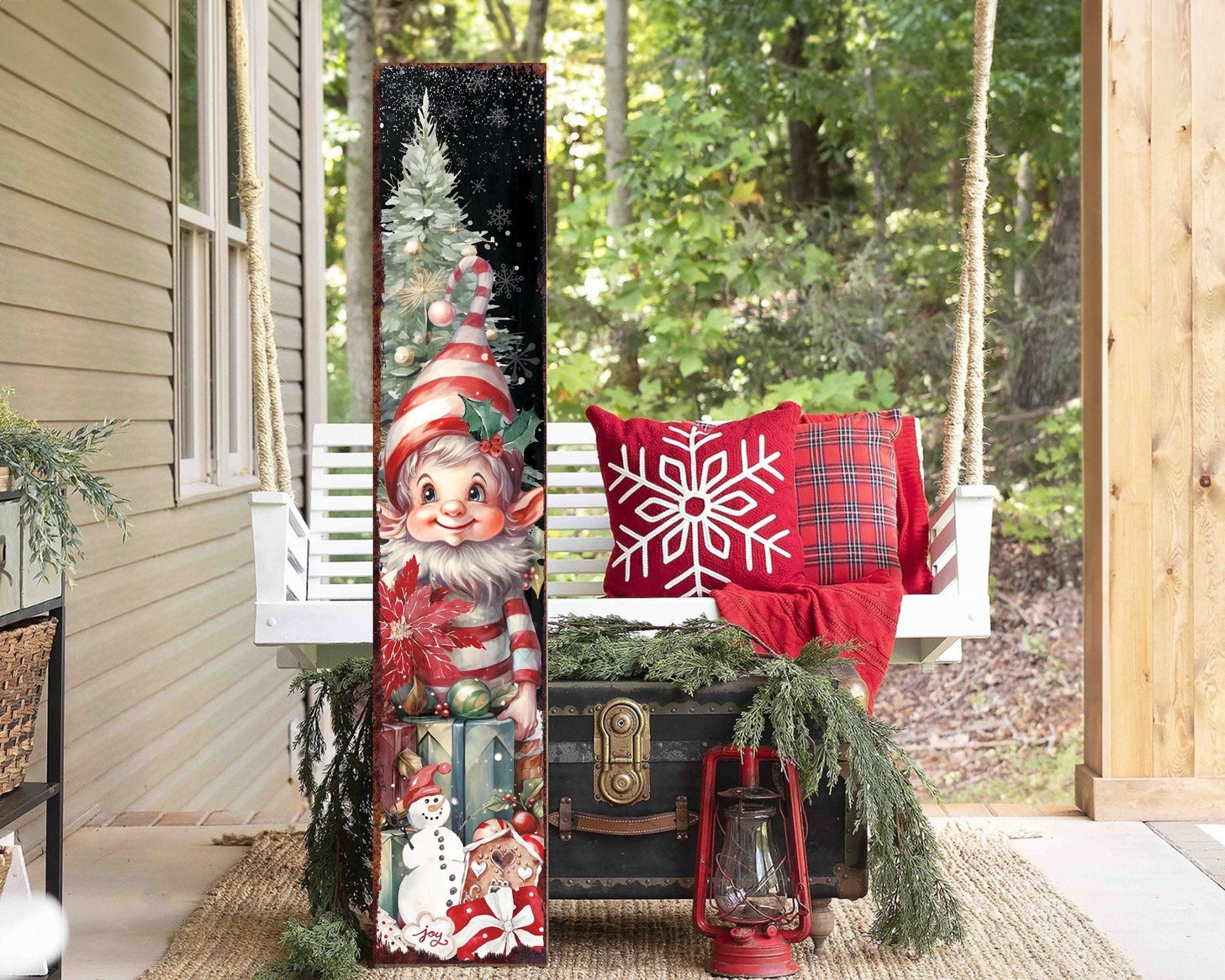 48in Elf Christmas Porch Sign -