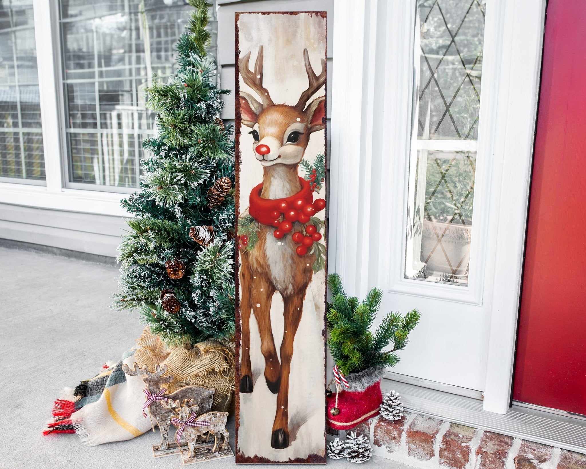 48in Rudolph Christmas Sign - Christmas Porch Decor