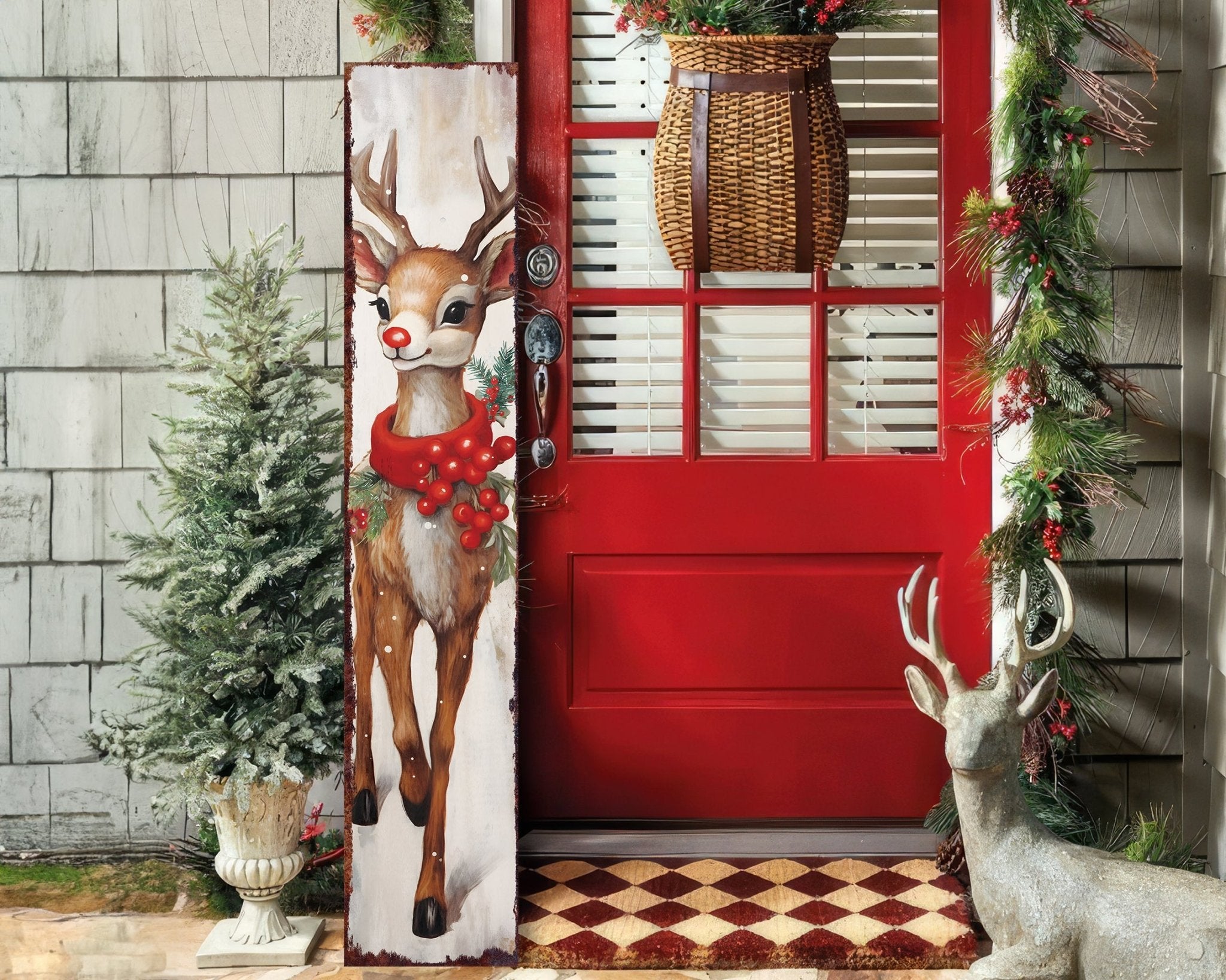48in Rudolph Christmas Sign - Christmas Porch Decor
