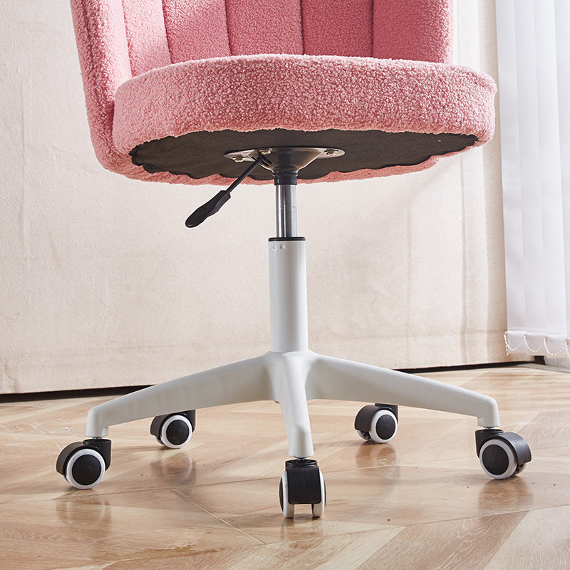 Fluffy pink Vanity Swivel Desk Chair -Height Adjustable