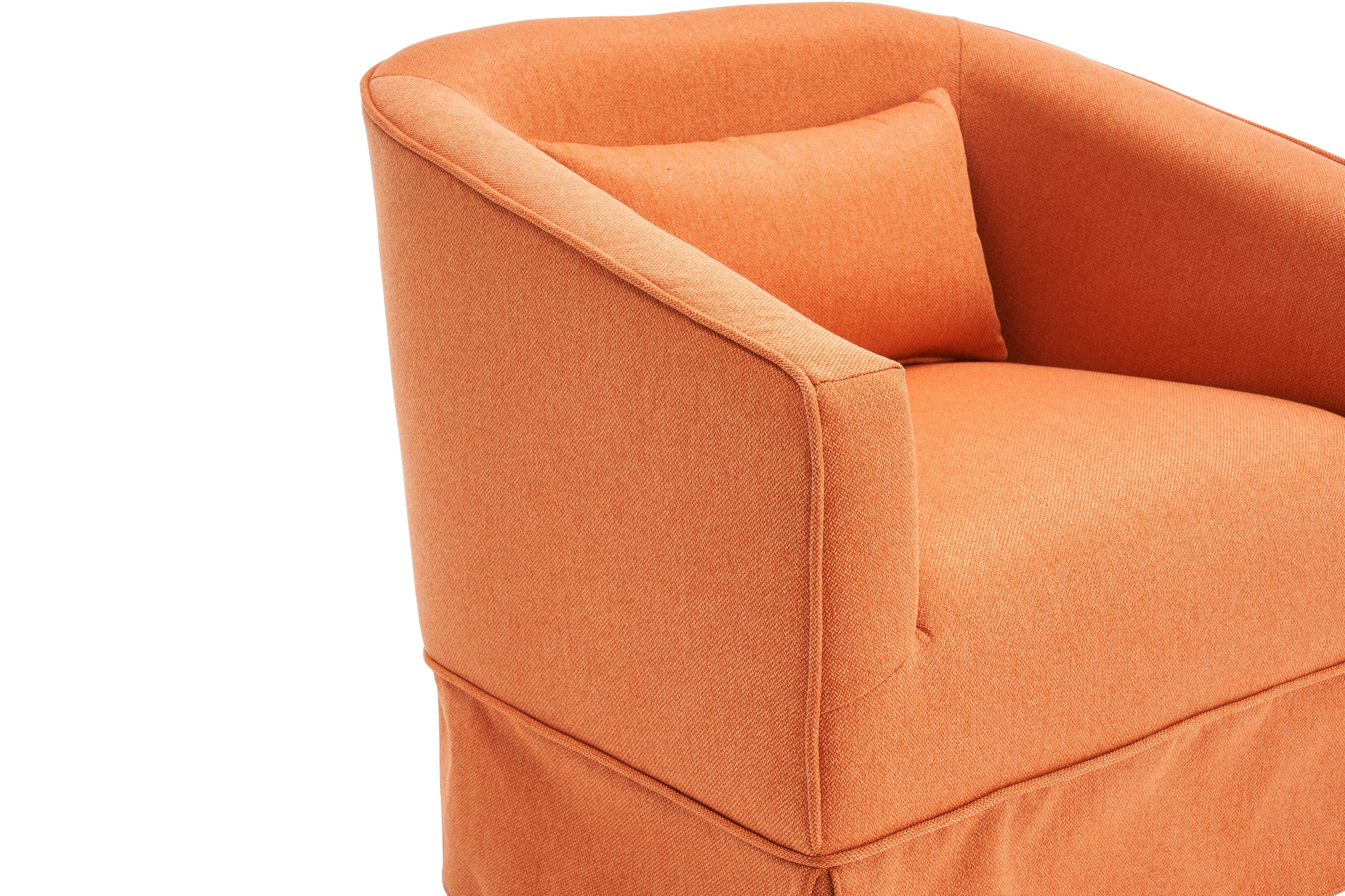 Swivel Barrel Chair With Ottoman, Swivel Accent Chairs Armchair  (Orange)