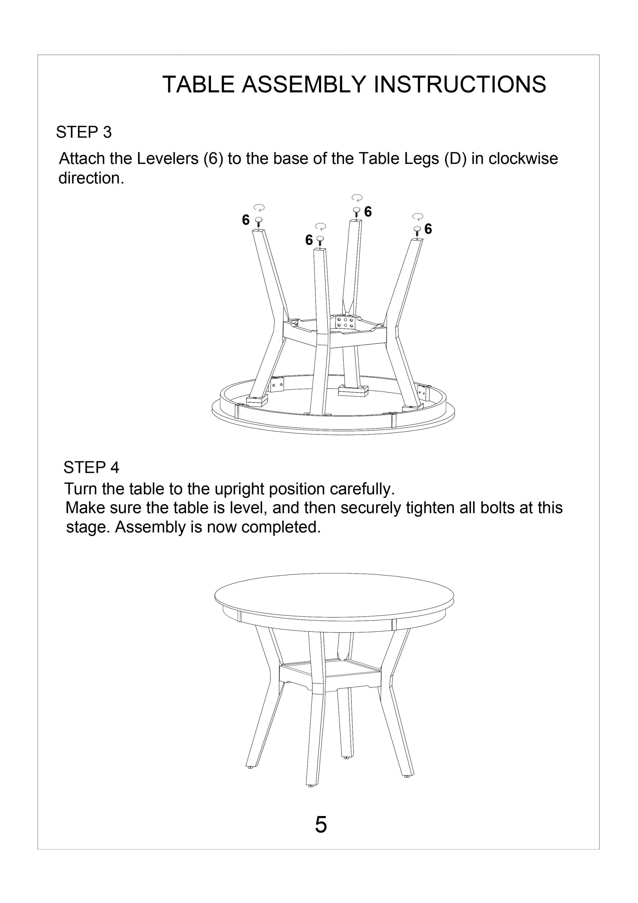 Contemporary  5pc Dining Set - Round Table With 4  Side Chairs Walnut Finish Rubberwood