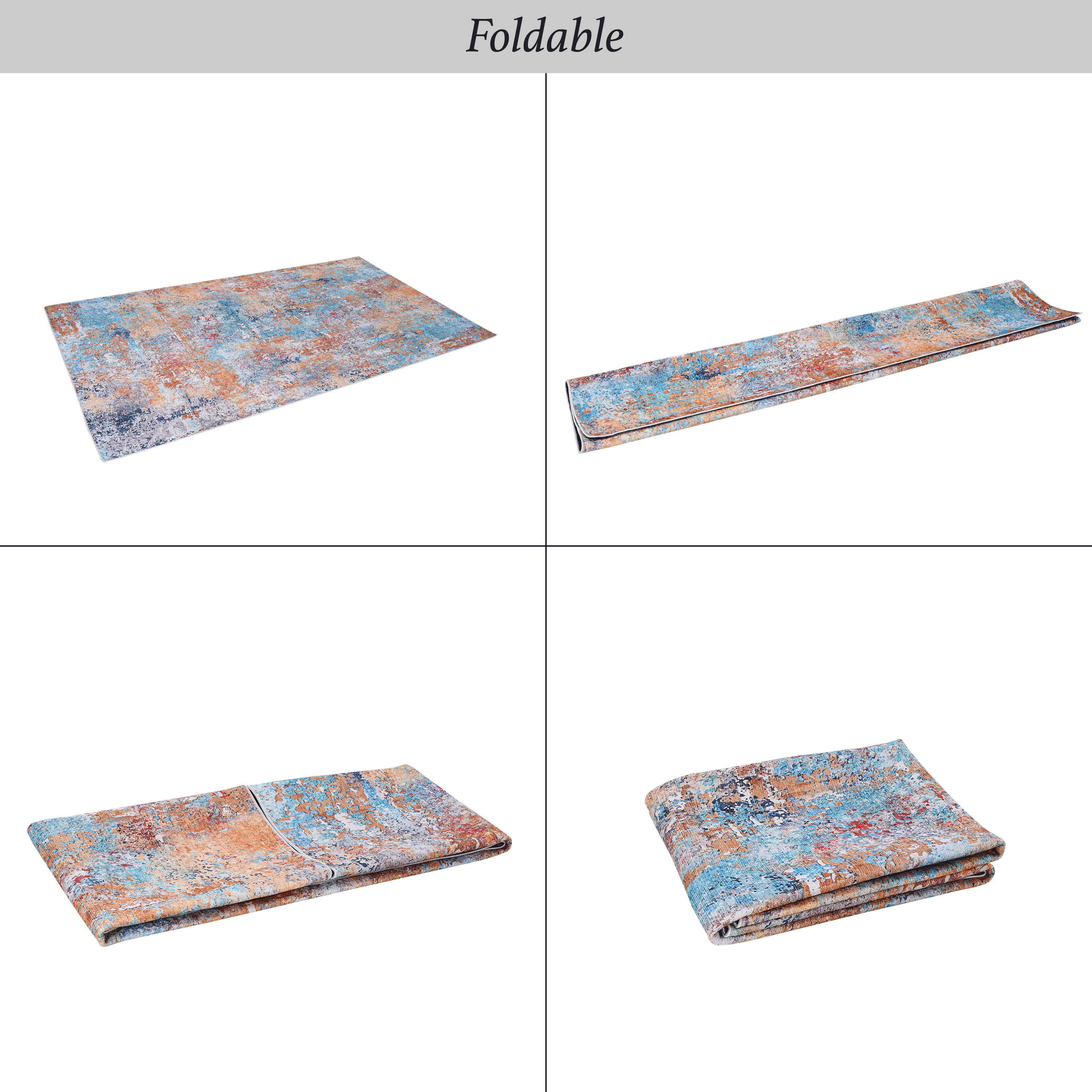 6x9 Area Rugs, Washable Rug, Low-Pile, Non-Slip, Non-Shedding, Foldable, Kid & Pet Friendly