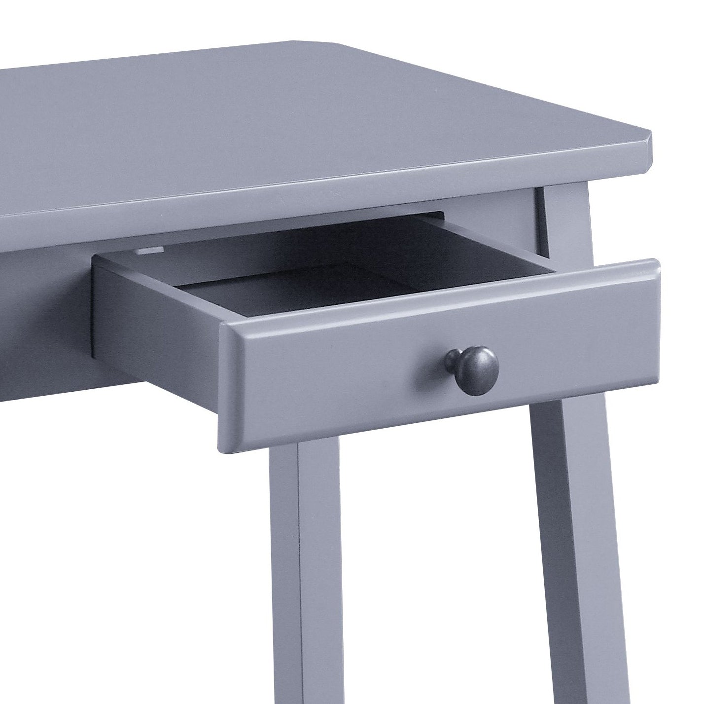 Kaife Gray Accent Table with Display and Utility Function