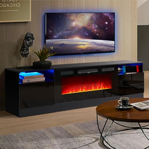 Fireplace TV Stand with 2-IN-1 DESIGN & Multifunctional