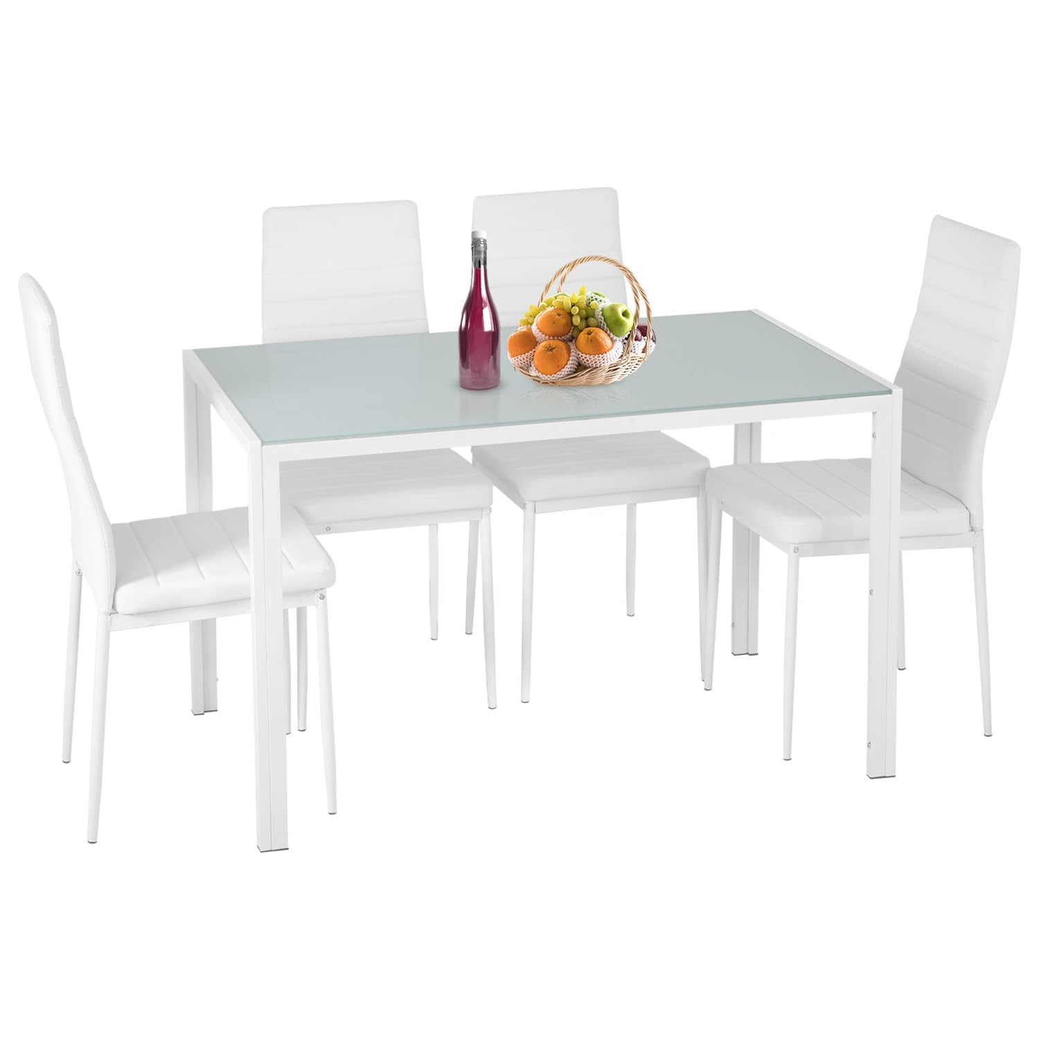 Modern Glass Dining Table Set for 4
