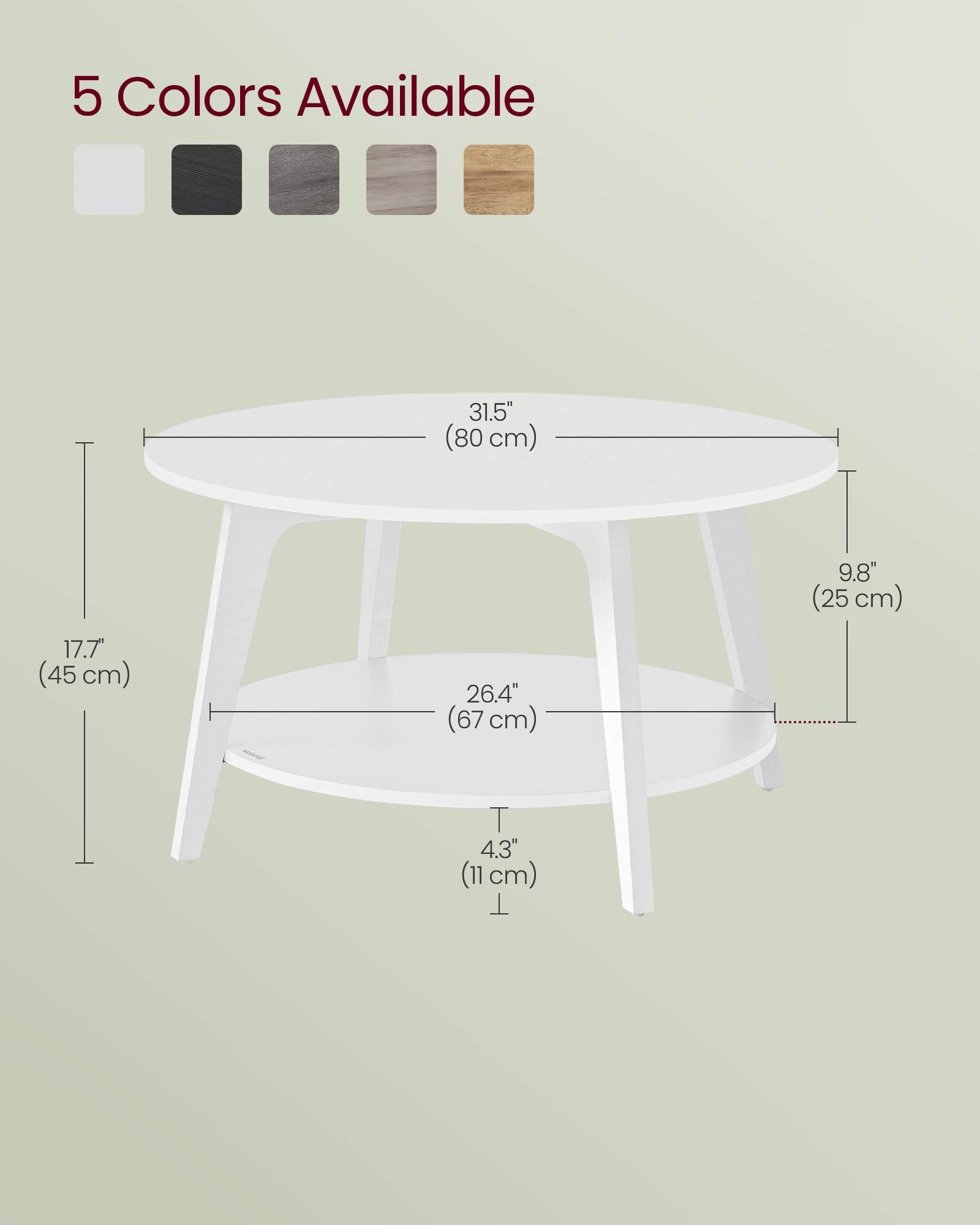 Round Coffee Table with Storage For Living Room