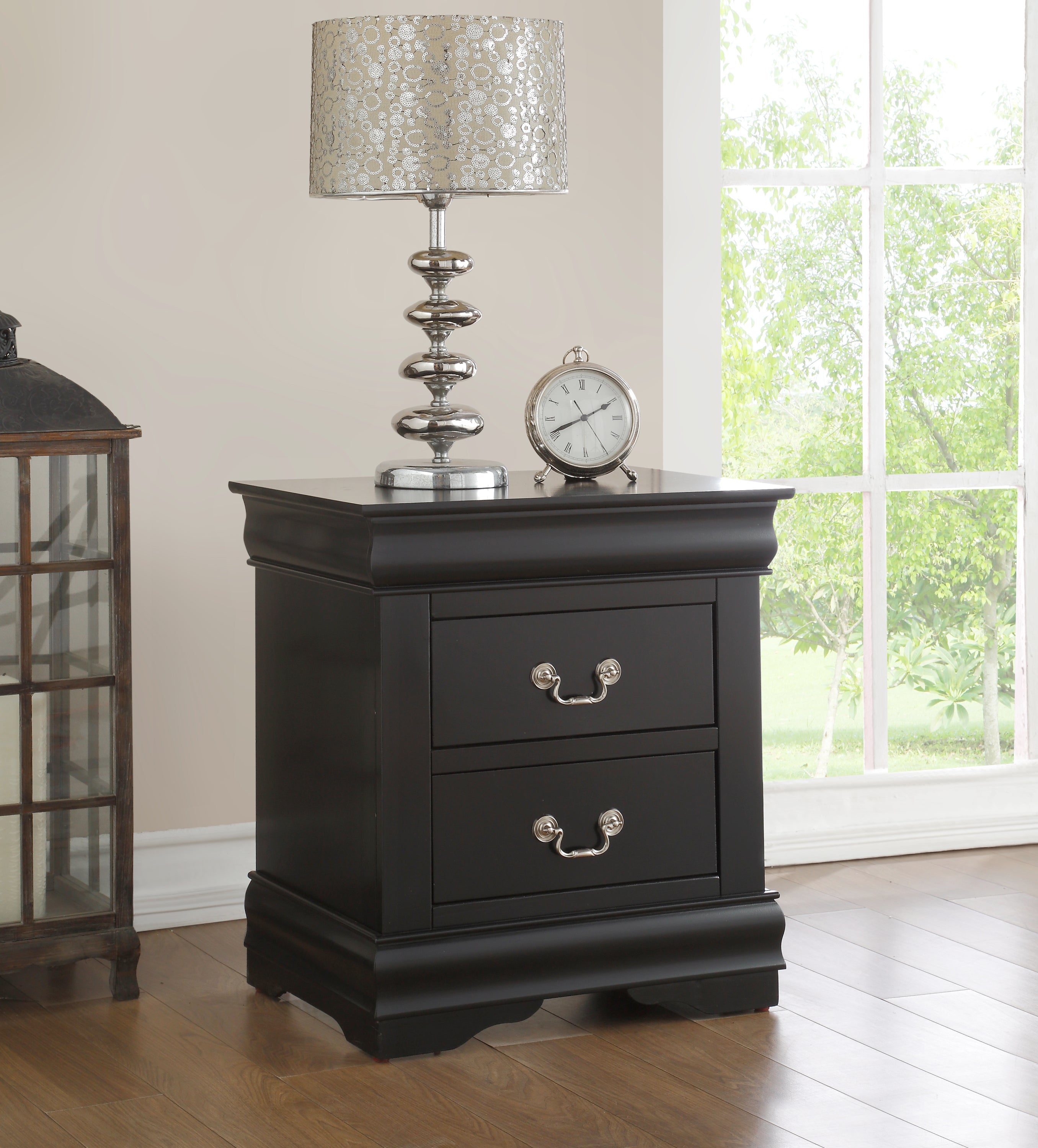 Louis Philippe Black Finish Nightstand