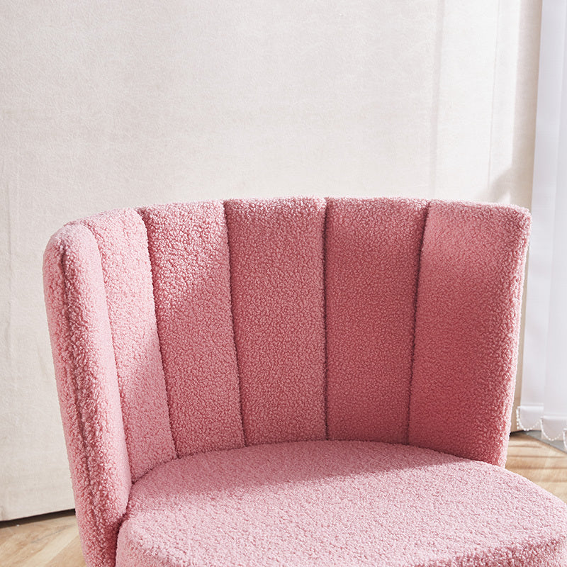 Fluffy pink Vanity Swivel Desk Chair -Height Adjustable