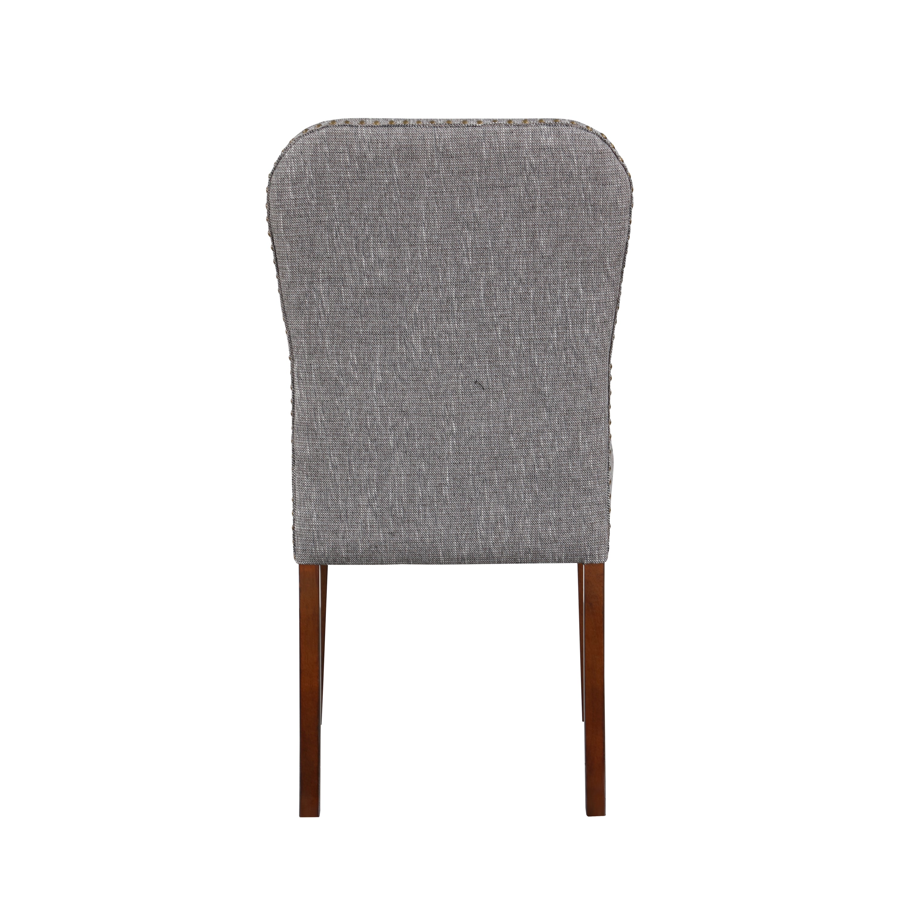 Sophia Ashen Grey Dining Chair in Performance Fabric with Nail Heads - Set of 2