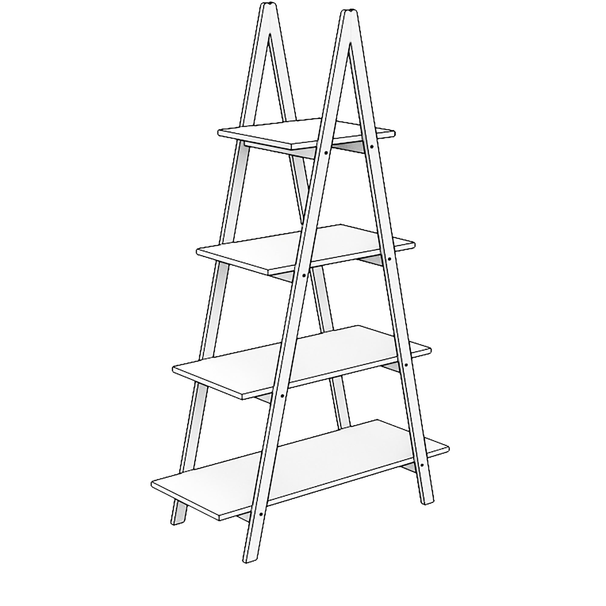 Solid bamboo wood oxford “A”frame ladder display bookshelf