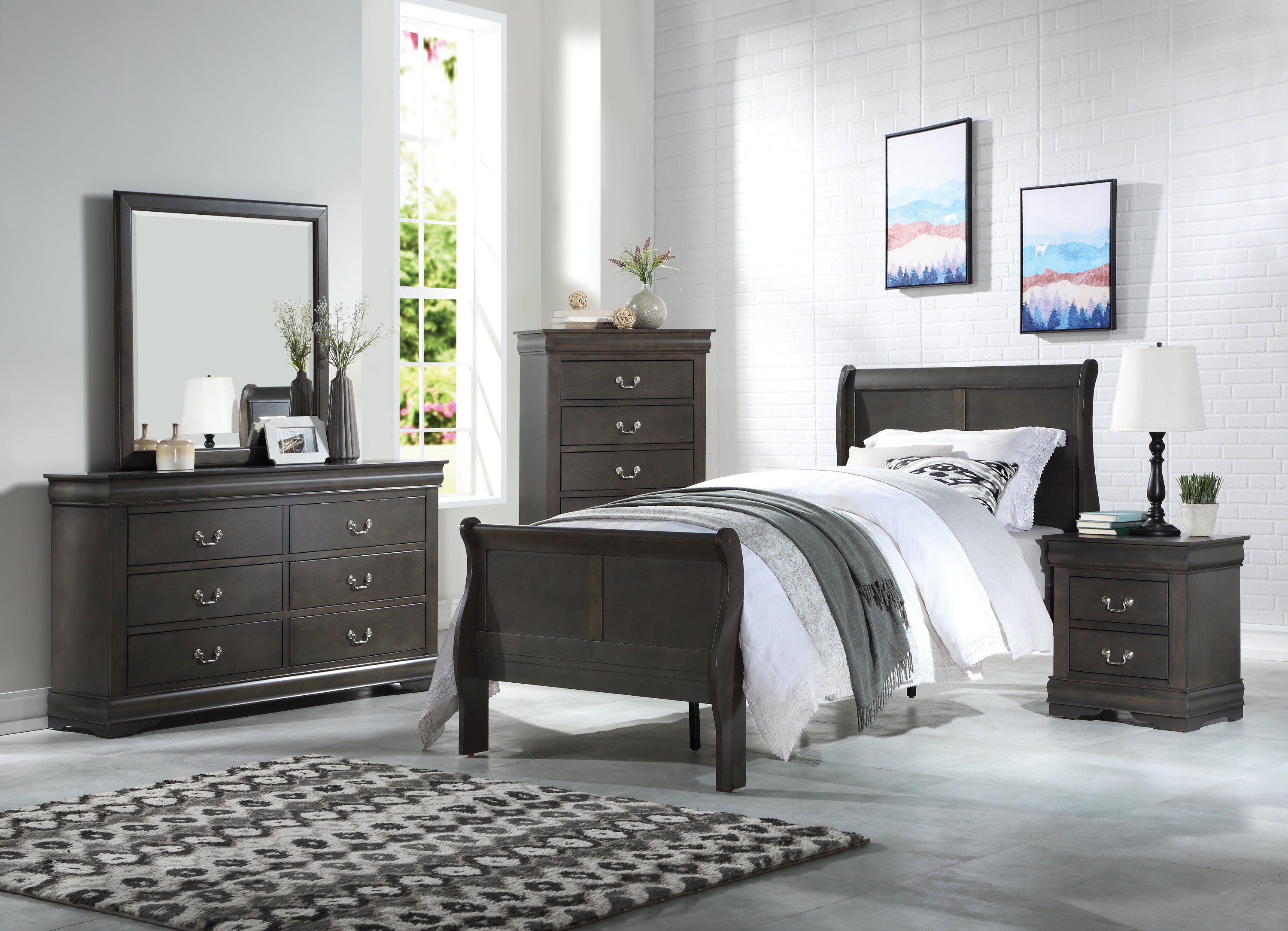 Louis Philippe Dark Gray Mirror