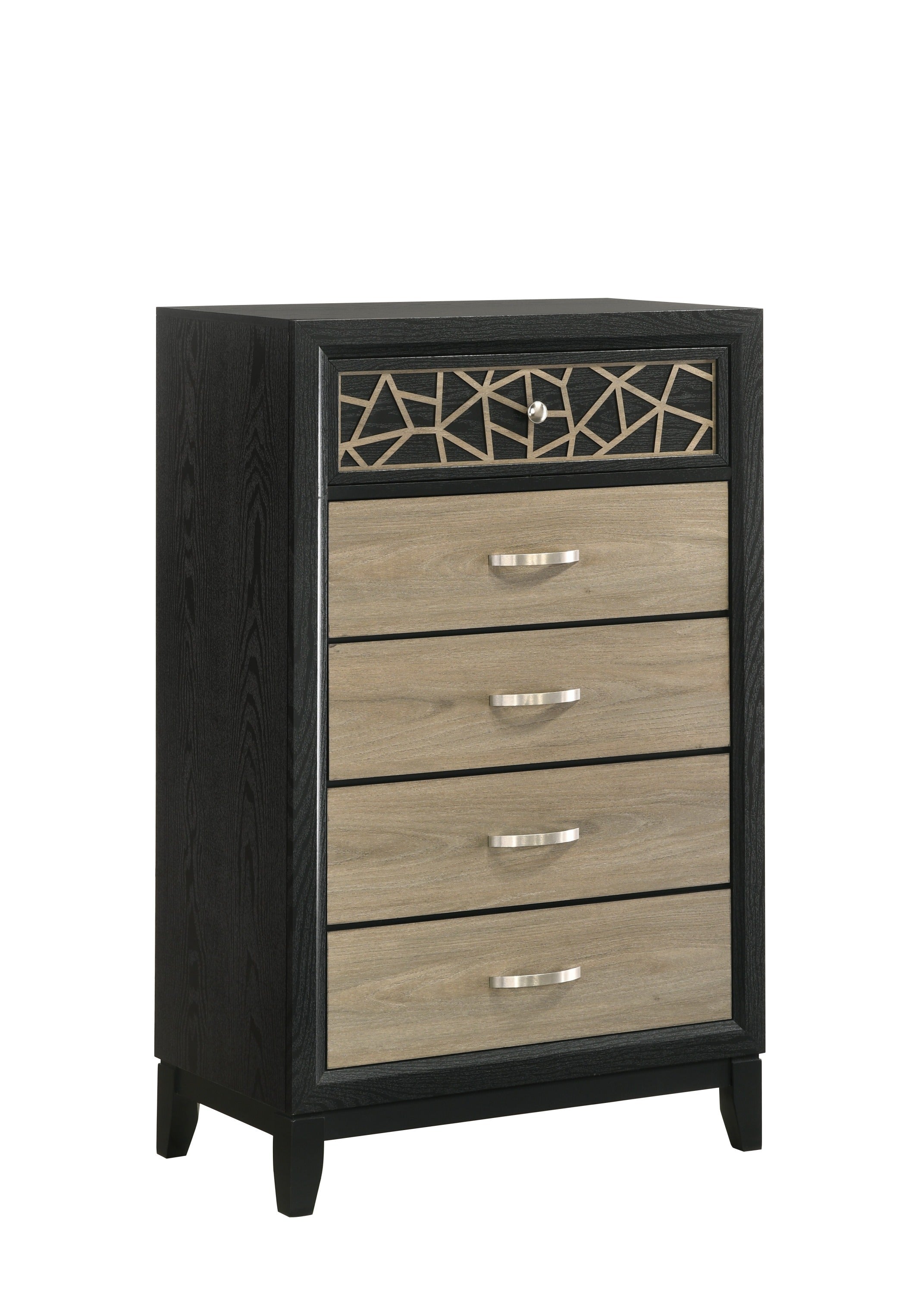 Selena Modern & Contemporary Chest Made with Wood in Black and Natural