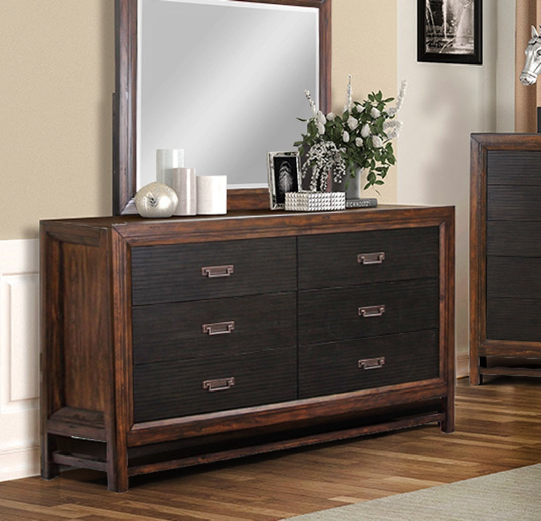 TM Home 6-drawer Dresser, No Assembly Required, Two-Tone Finish