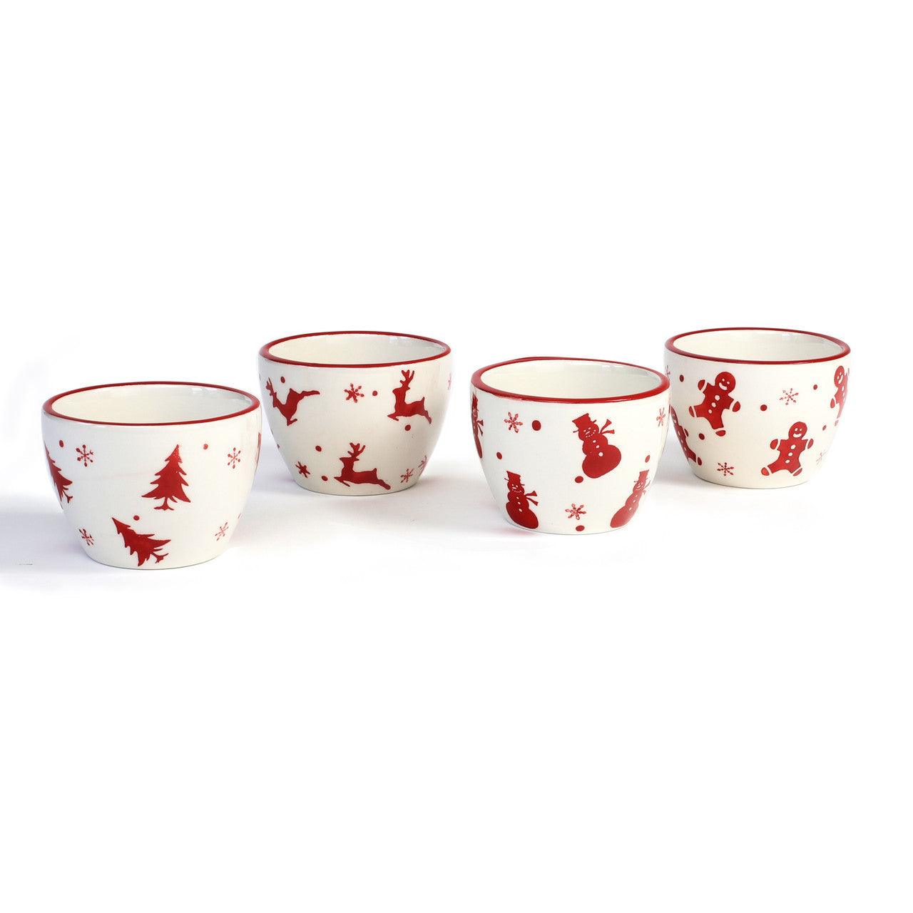 Winterfest 4 Piece Holiday Dipping Bowl Set