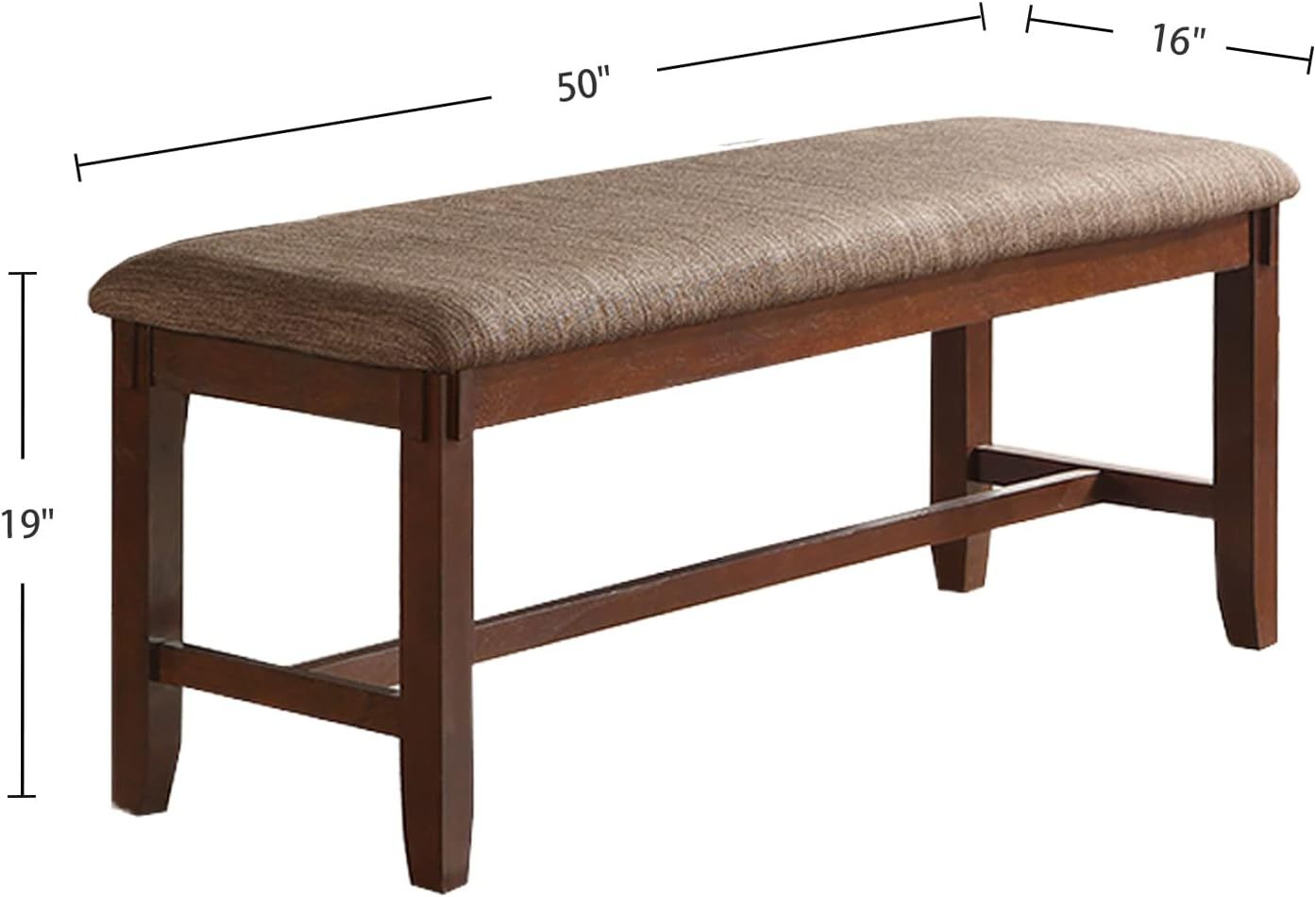 Espresso Color 6-Piece Dining Set with 4 Chairs & Bench