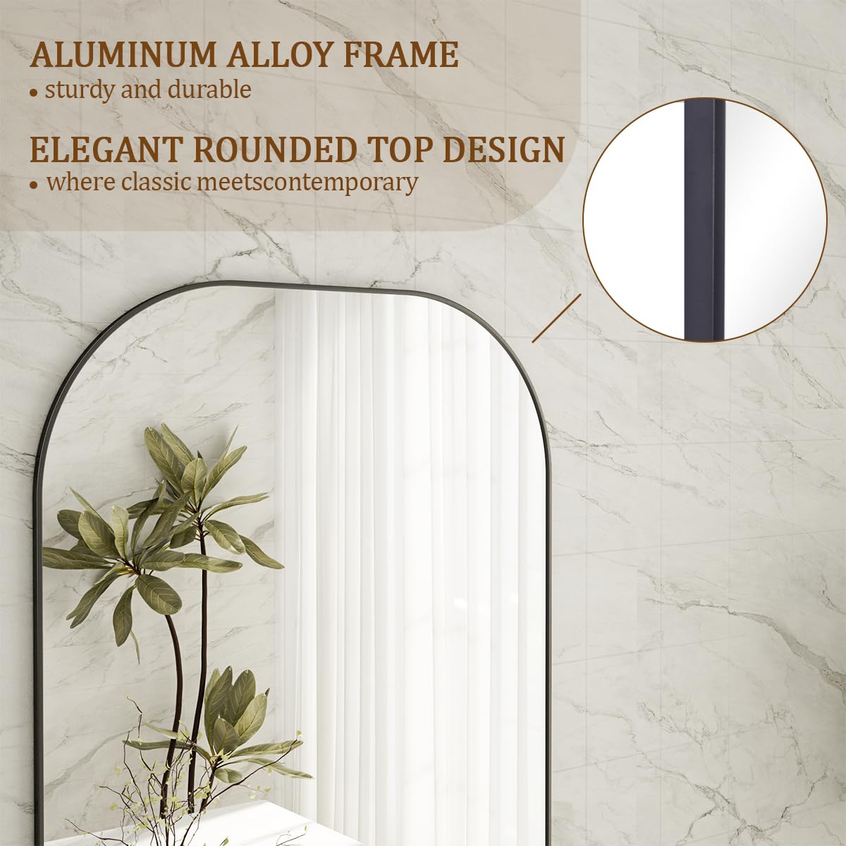 Gold Wavy Mirror Full Body with Aluminum Frame