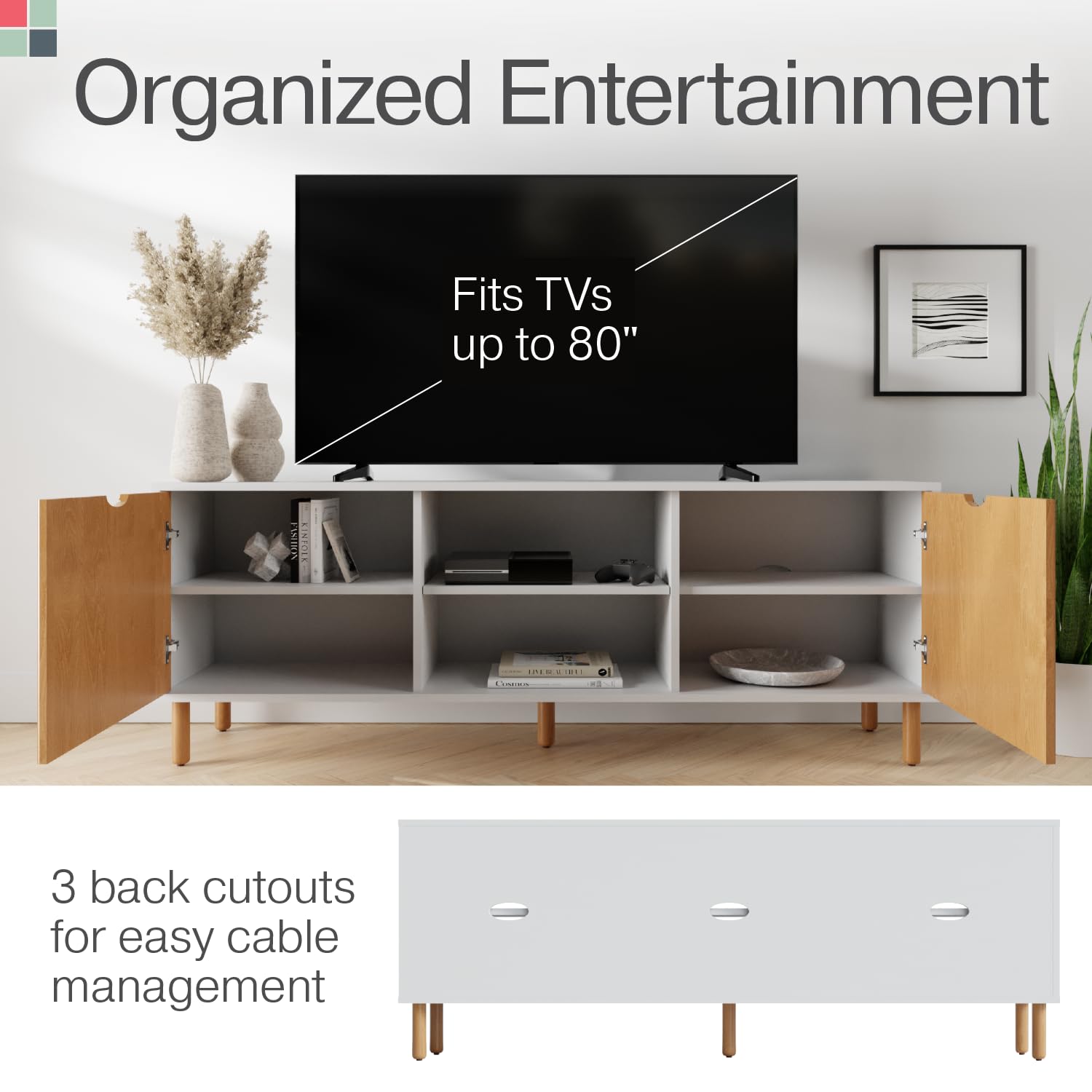 Natural Oak Corner TV Stand