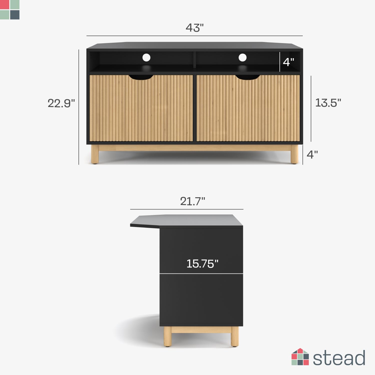 Natural Oak Corner TV Stand