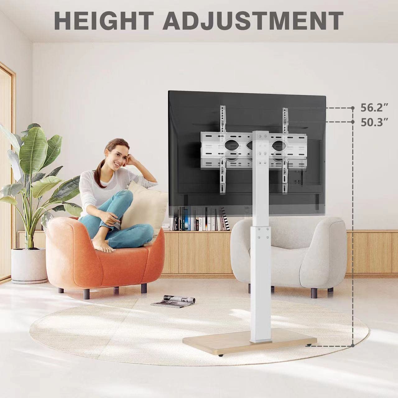 Universal Floor TV Stand Base with Height Adjustable