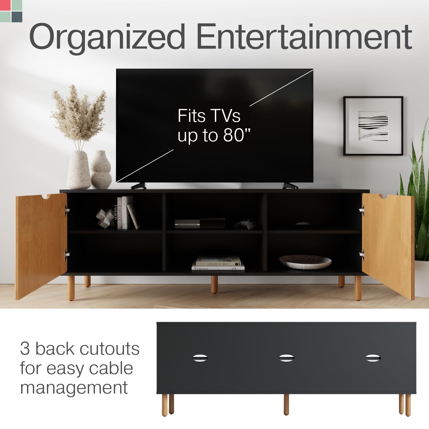 Natural Oak Corner TV Stand