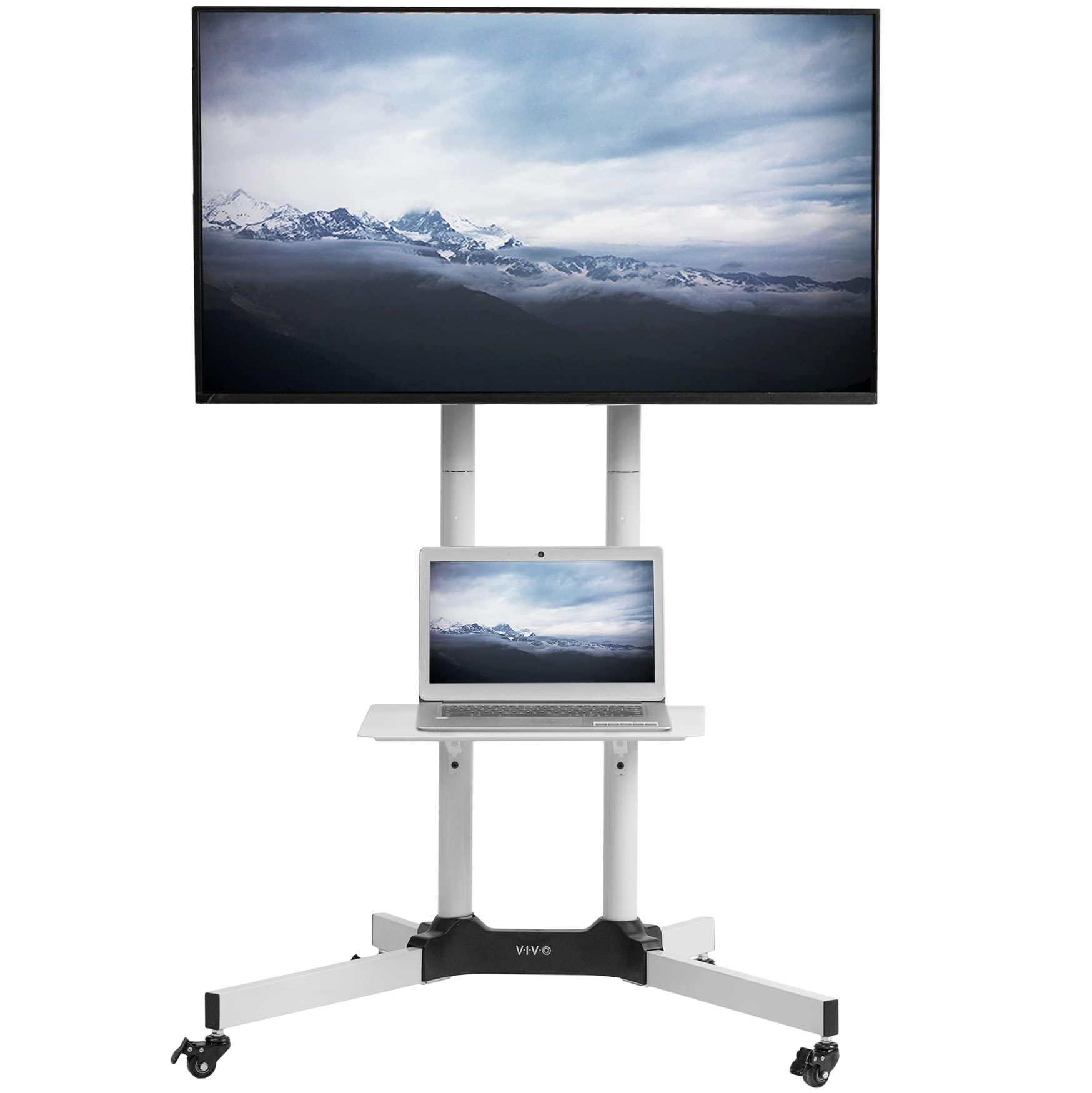 TV Cart for 32" to 83" Screens with Rolling Laptop Stand