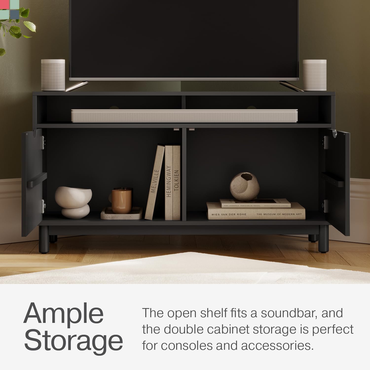 Natural Oak Corner TV Stand