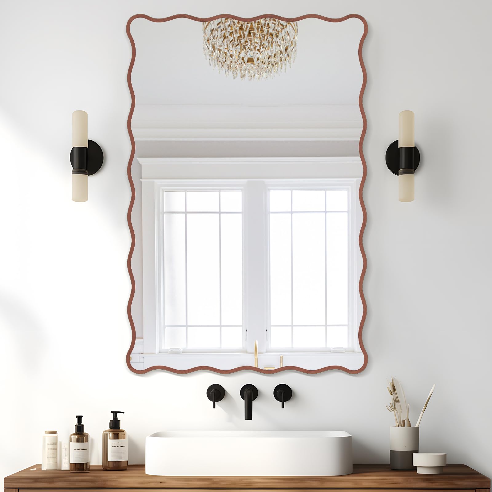 Modern Wavy Mirror with Ripple Edge