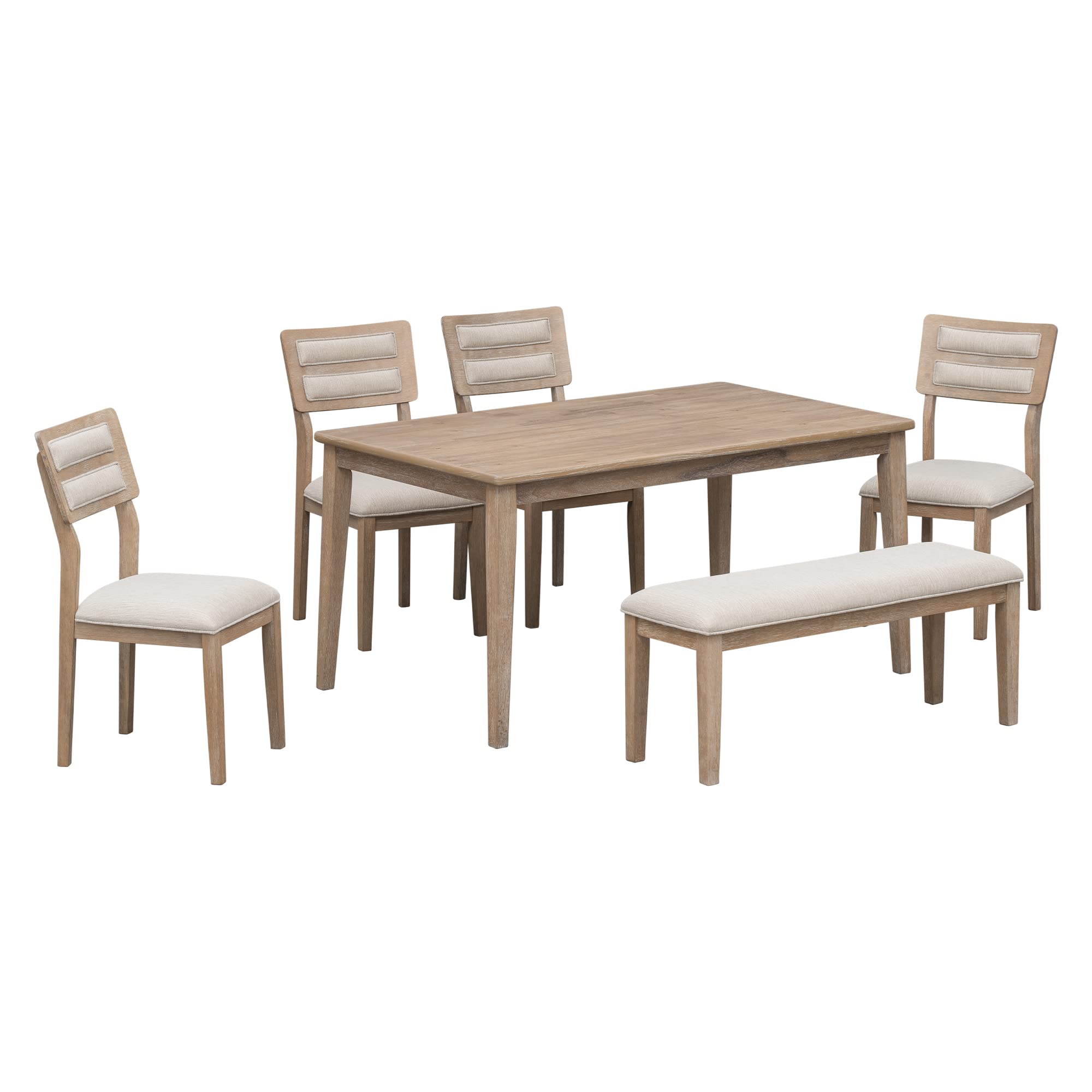 6-Piece Retro Wood Dining Set