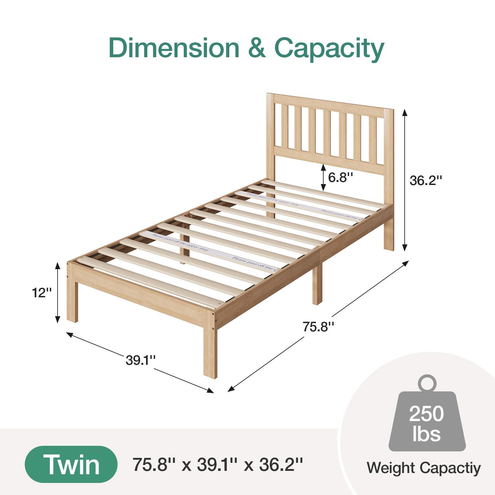 Solid Wood Bed Frame Foundation