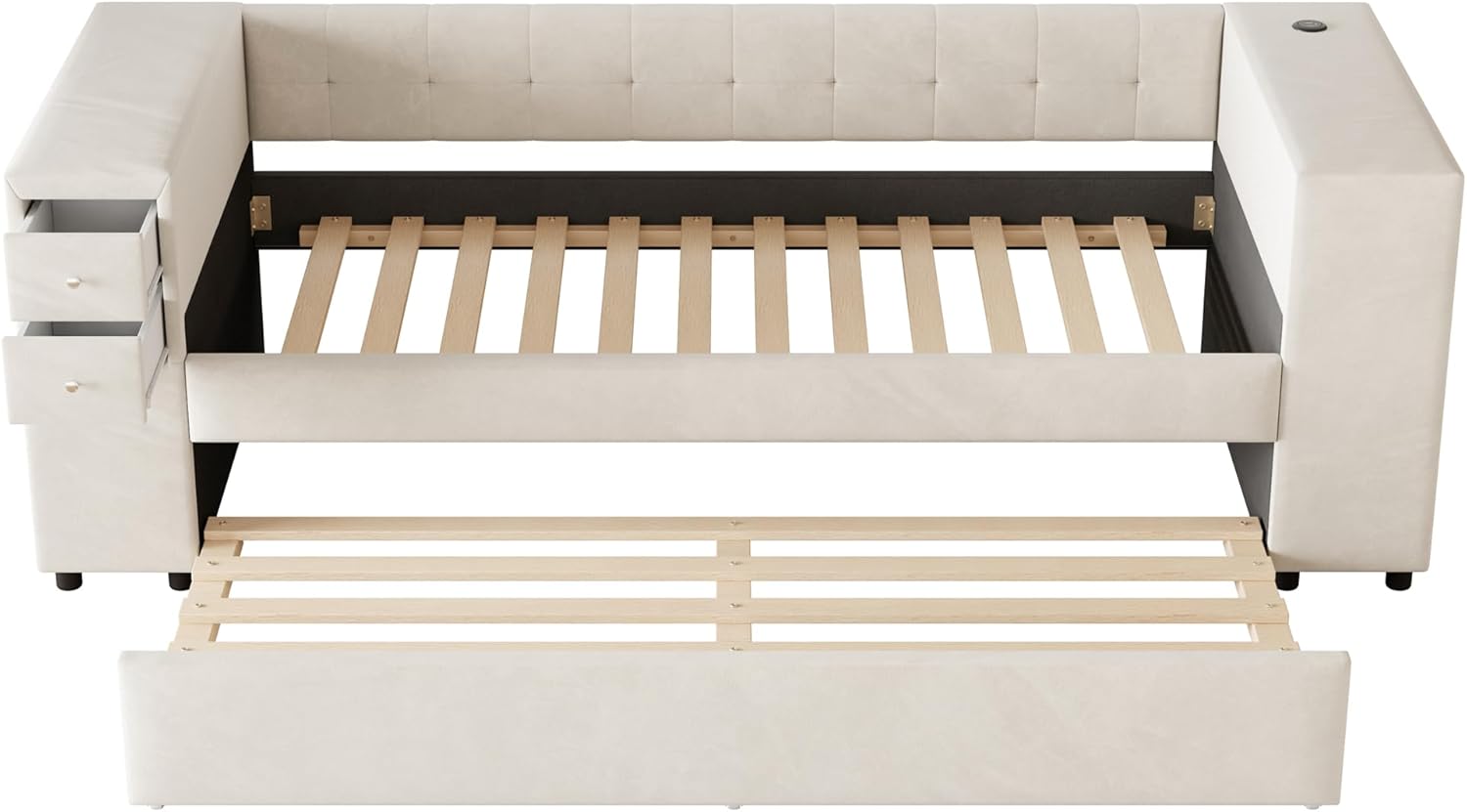 Twin Size Corner Day Bed with Trundle