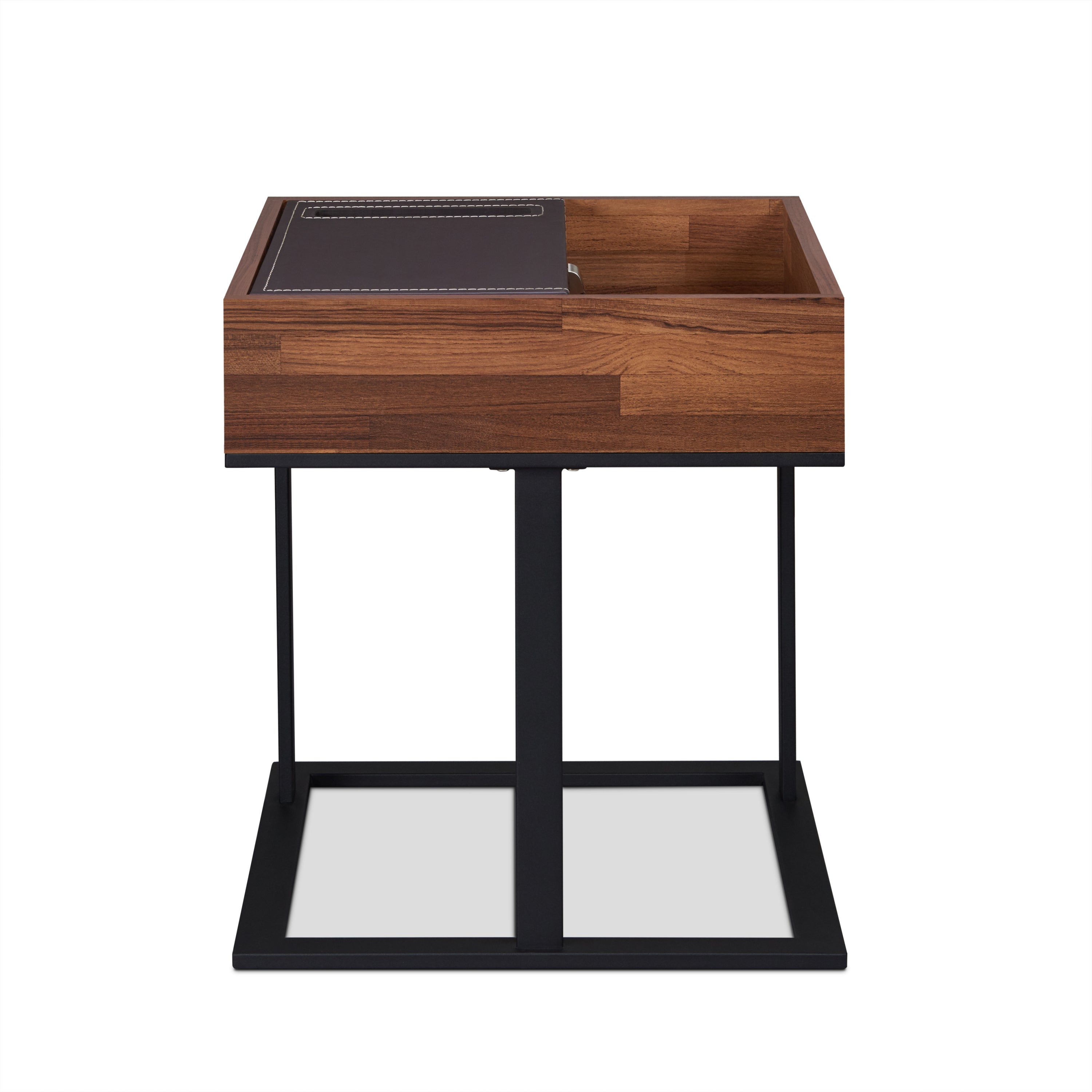 Sara II Walnut & Sandy Black Finished Accent Table with Espresso