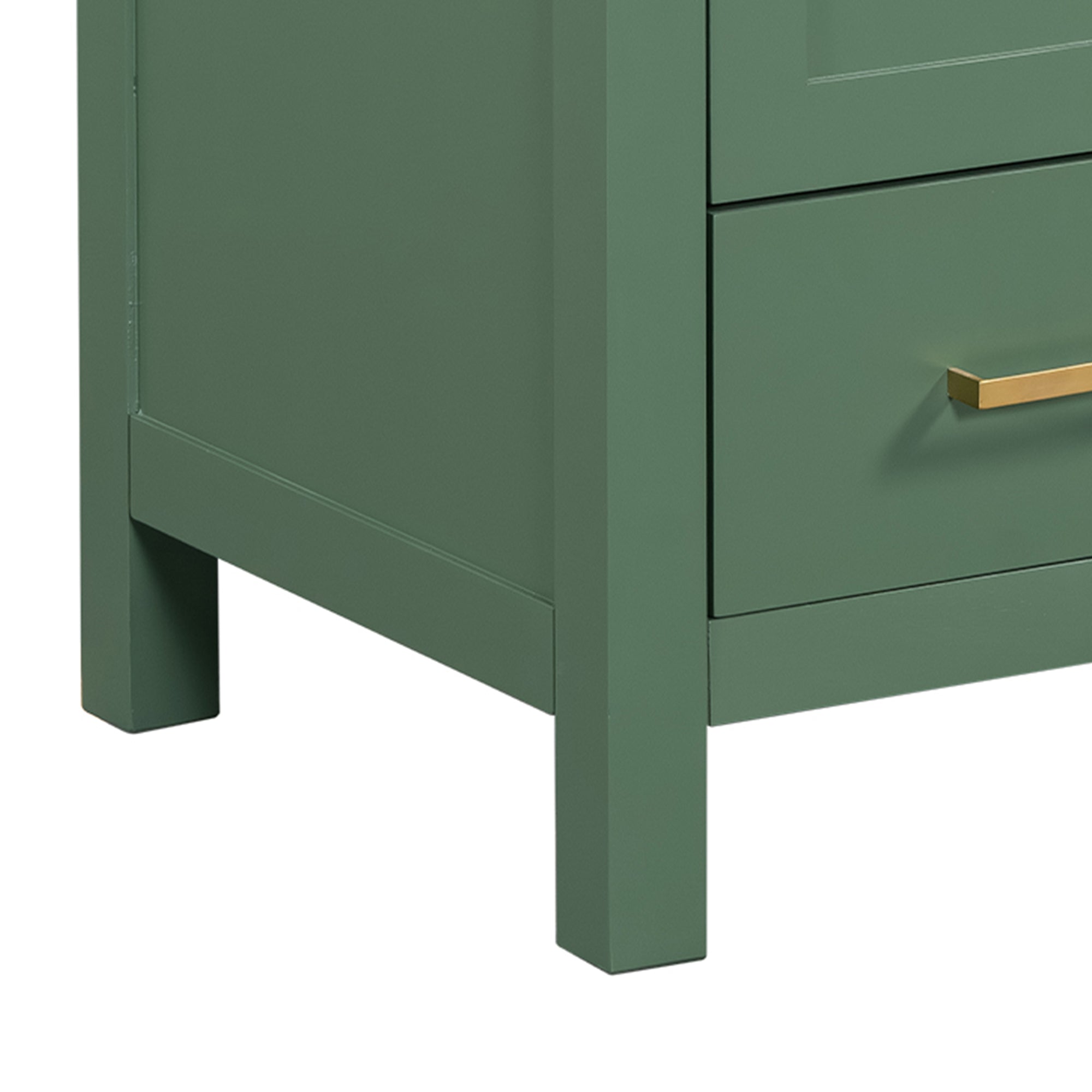 30" Green Bathroom Vanity with Single Sink, Storage Cabinet with 2 Doors and a Drawer, Soft Closure