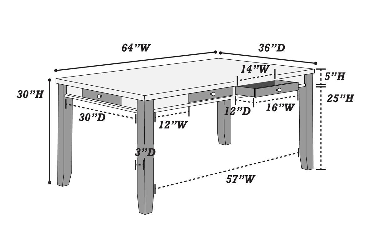 White Rubberwood Walnut Acacia Table Only