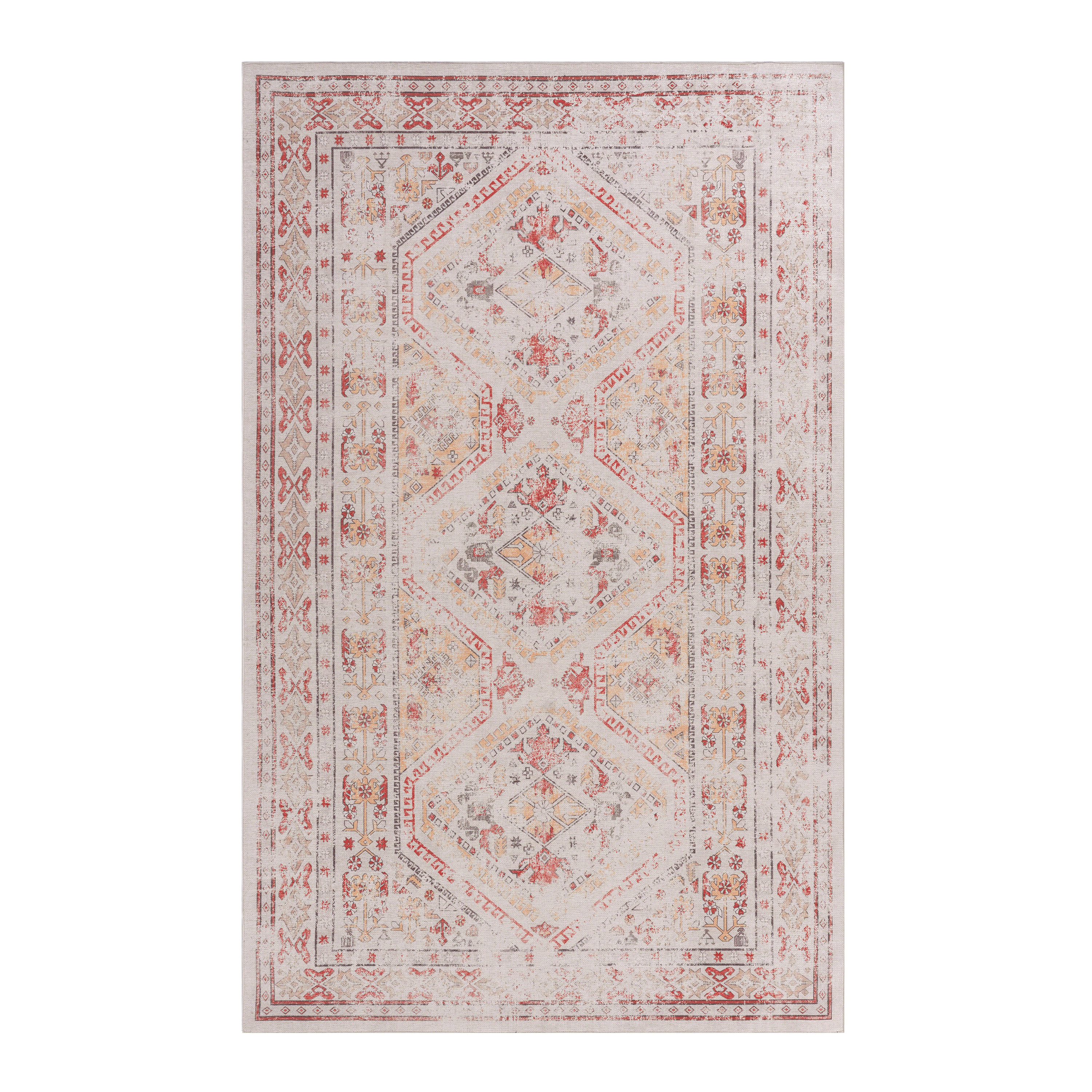 Naar 3x5 Area Rug - Beige Area Rugs - Kid & Pet Friendly Washable Rugs