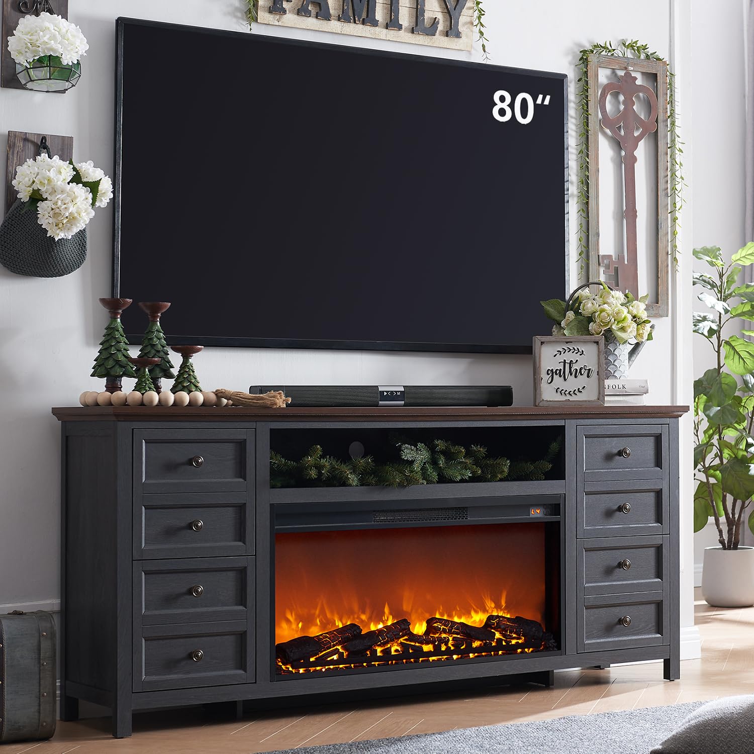 Fireplace TV Stand for TVs up to 80 Inches