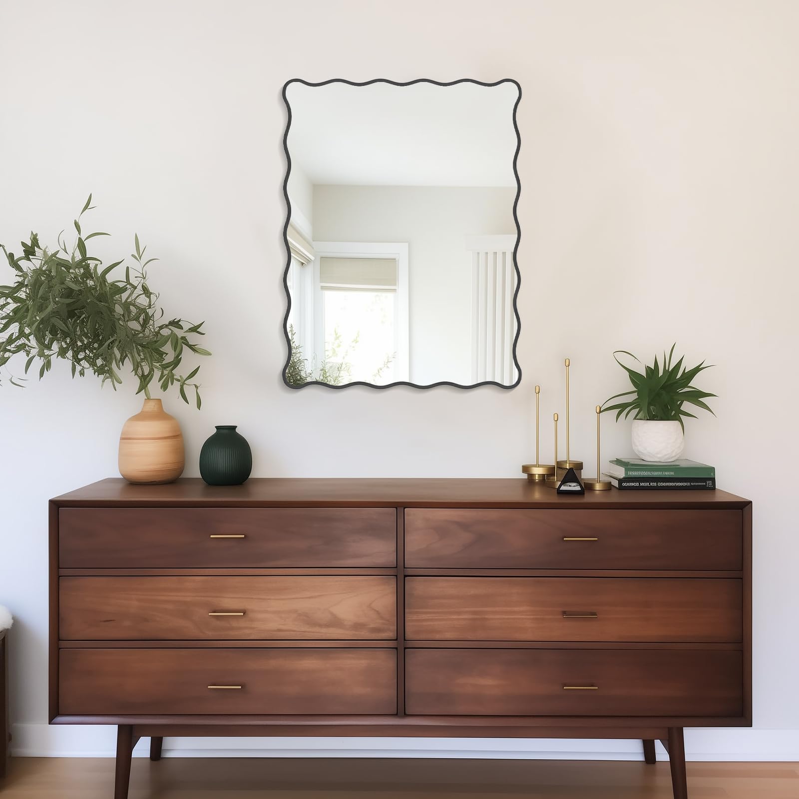 Modern Wavy Mirror with Ripple Edge