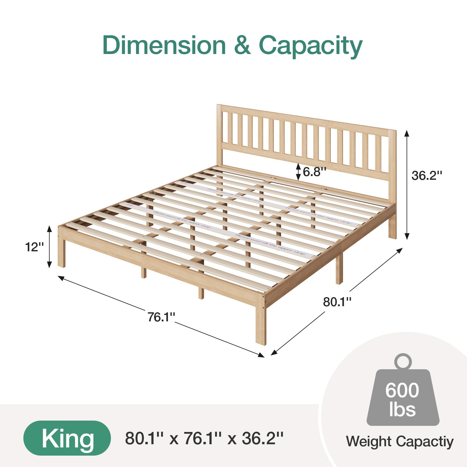 Solid Wood Bed Frame Foundation