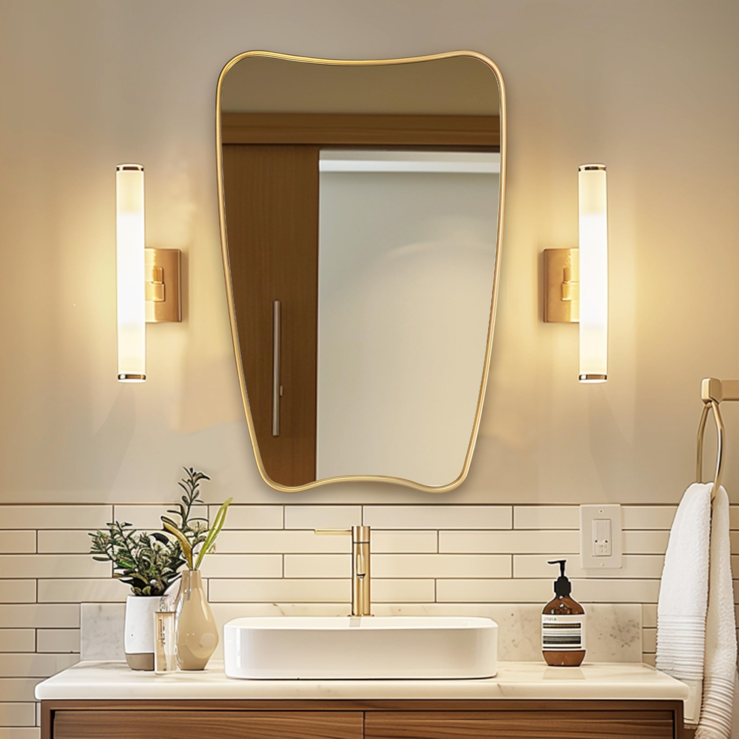 Cloud Frameless Wavy Mirror