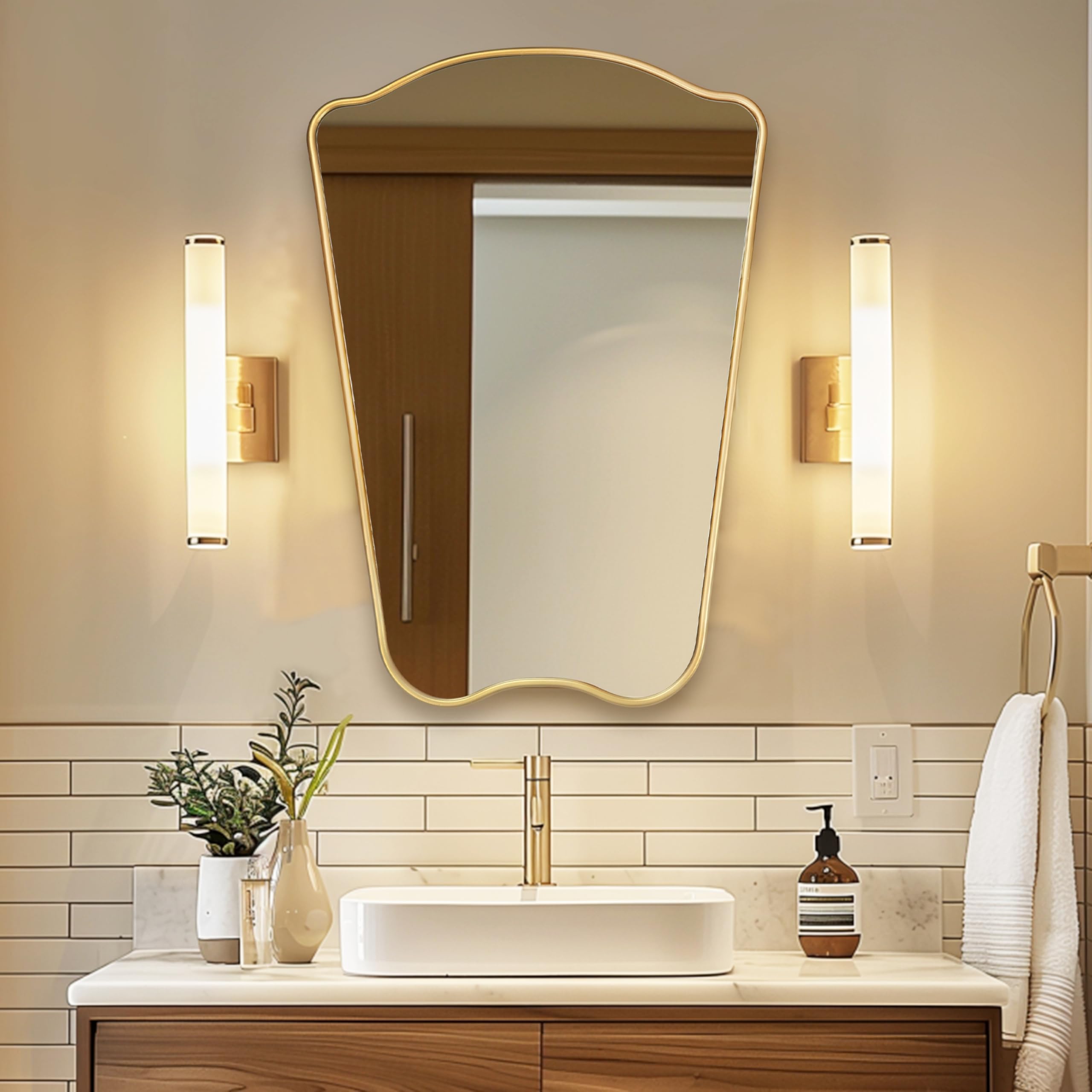 Cloud Frameless Wavy Mirror