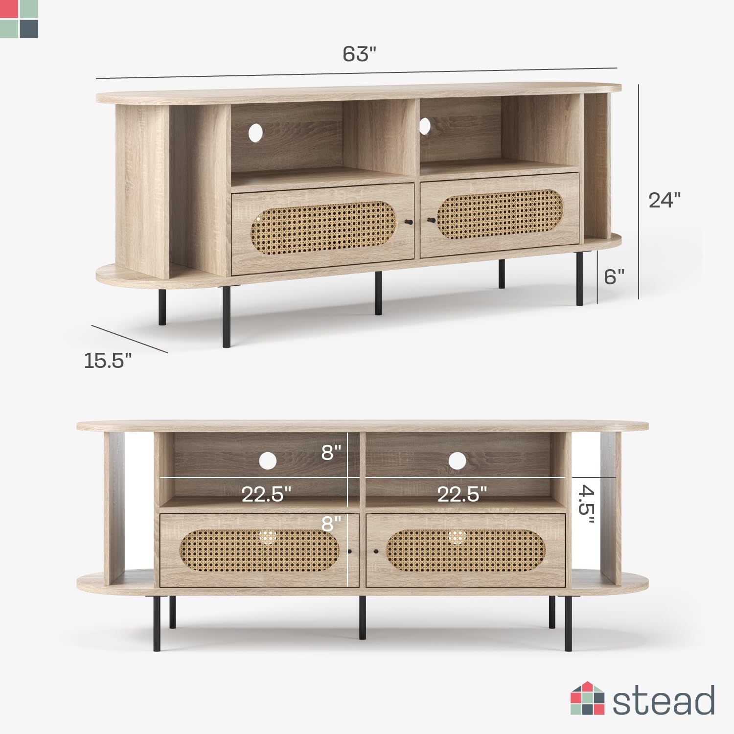 Natural Oak Corner TV Stand