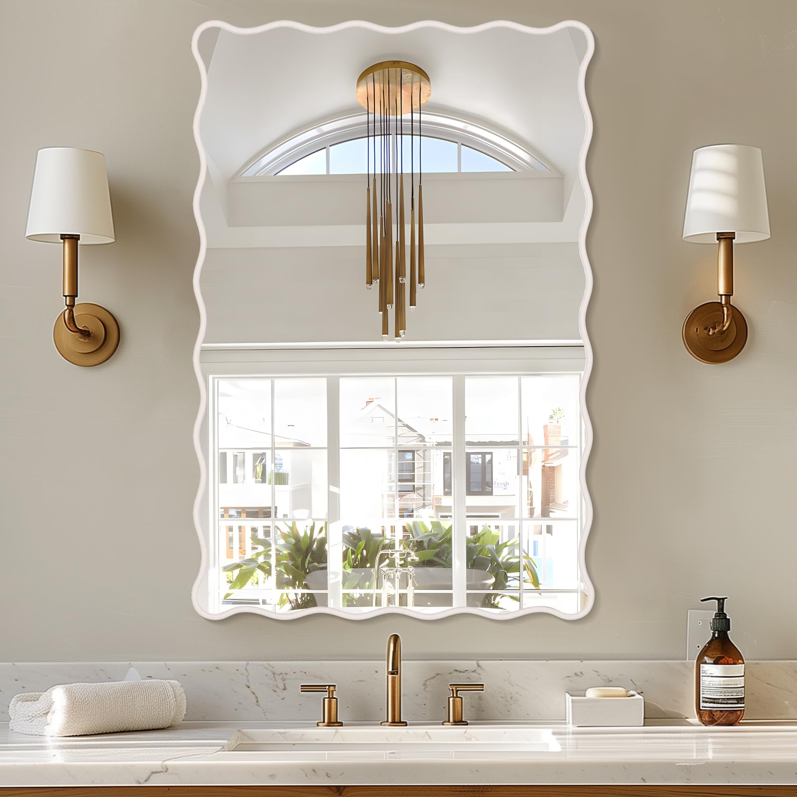 Modern Wavy Mirror with Ripple Edge