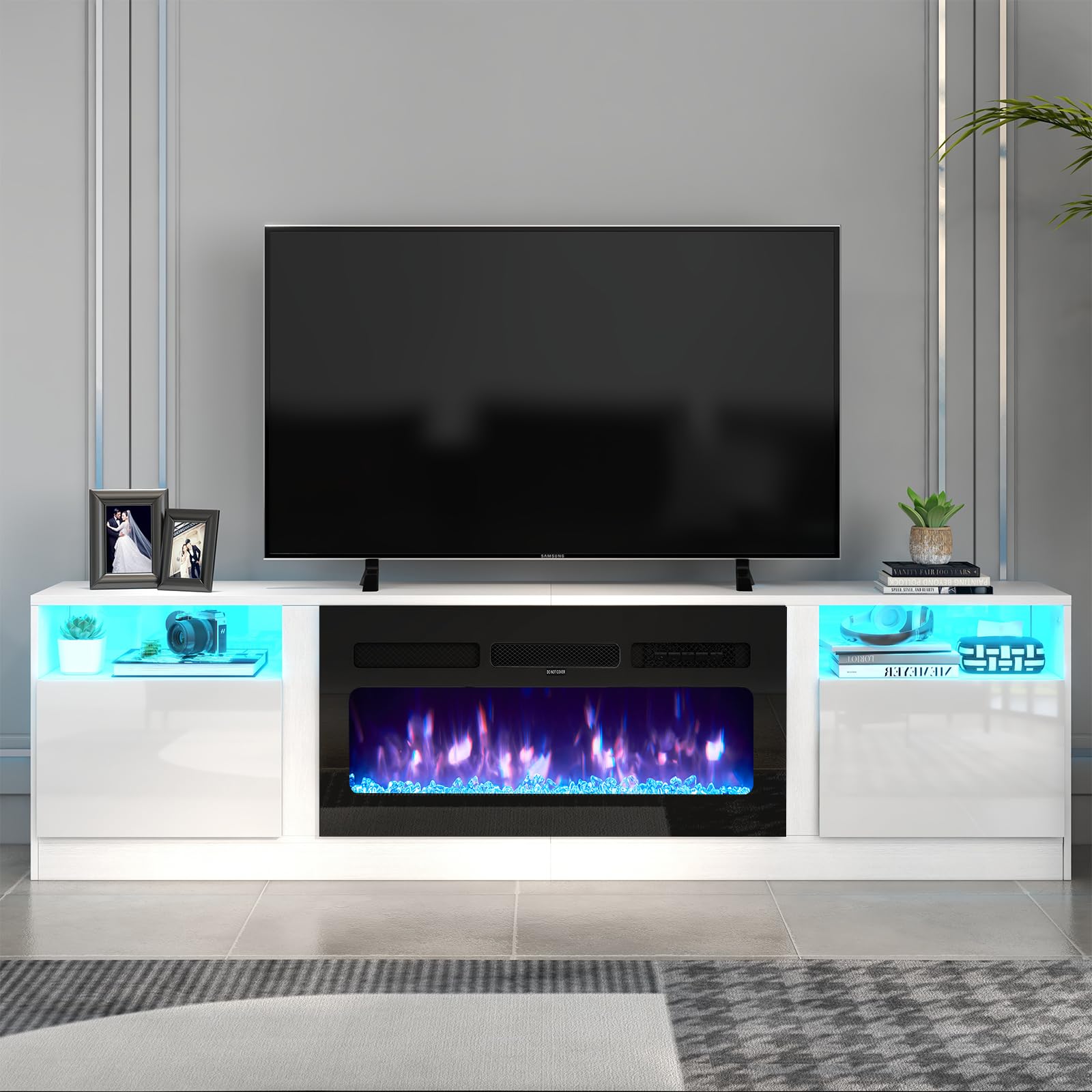 Fireplace TV Stand with 2-IN-1 DESIGN & Multifunctional