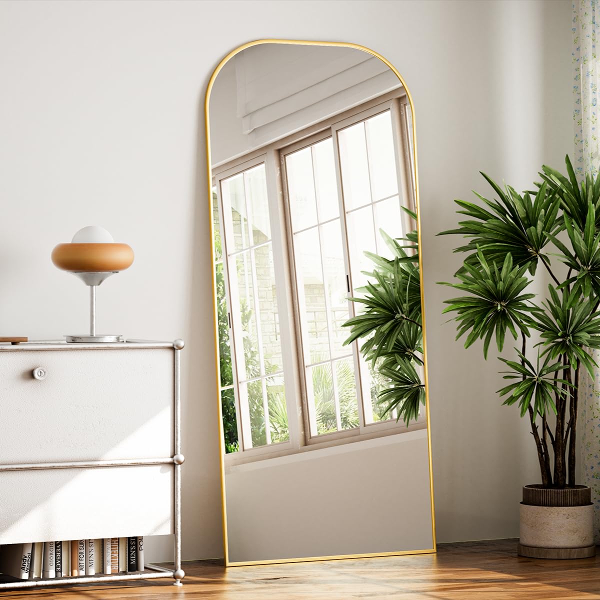 Gold Wavy Mirror Full Body with Aluminum Frame