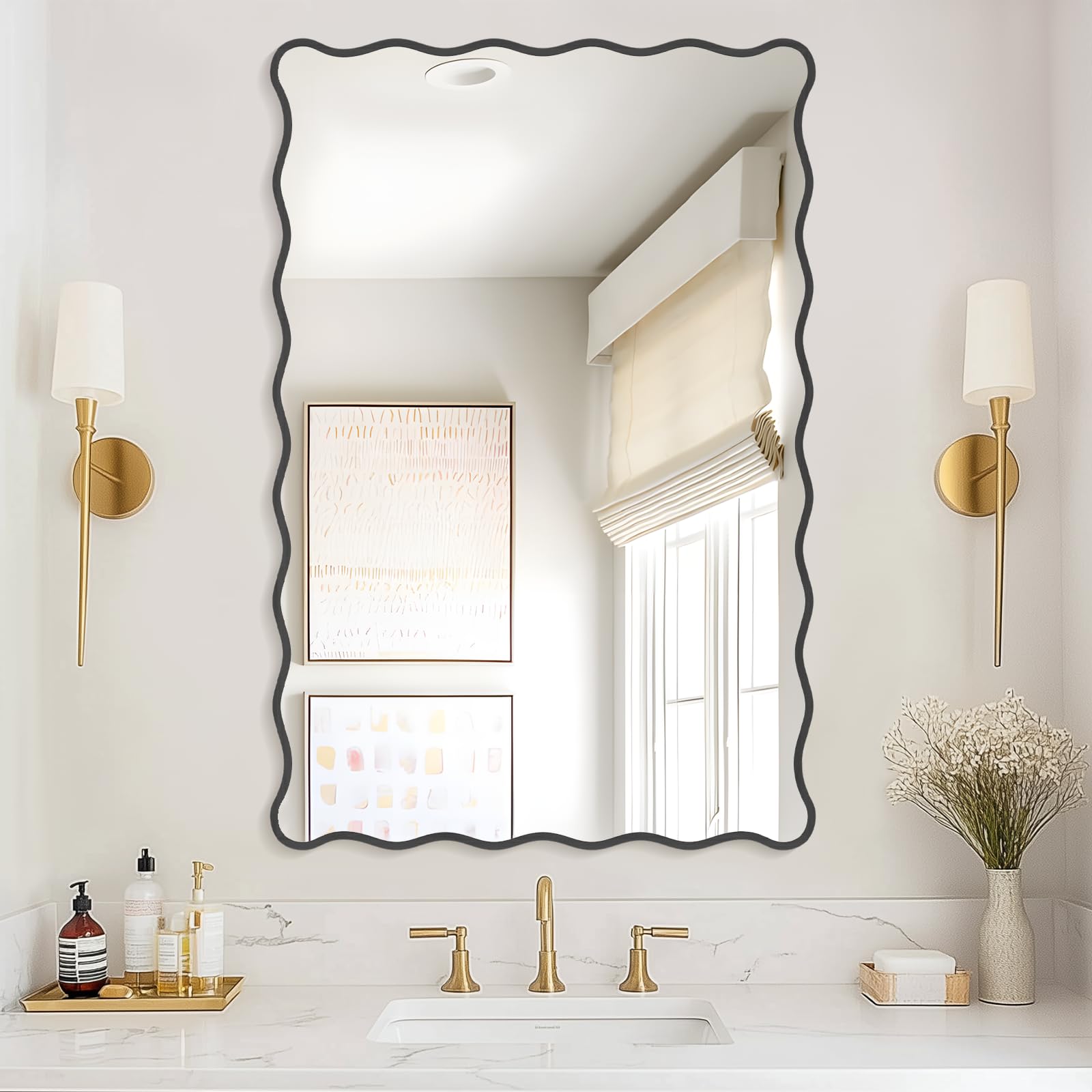 Modern Wavy Mirror with Ripple Edge