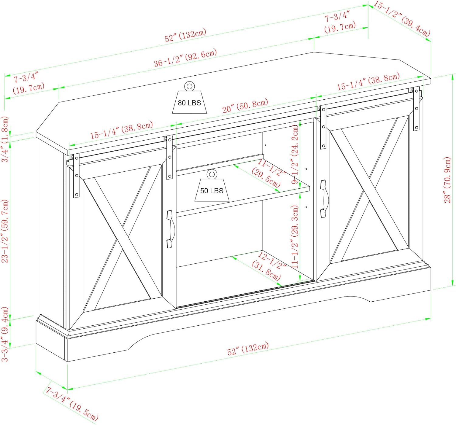 Barn Door Corner TV Stand