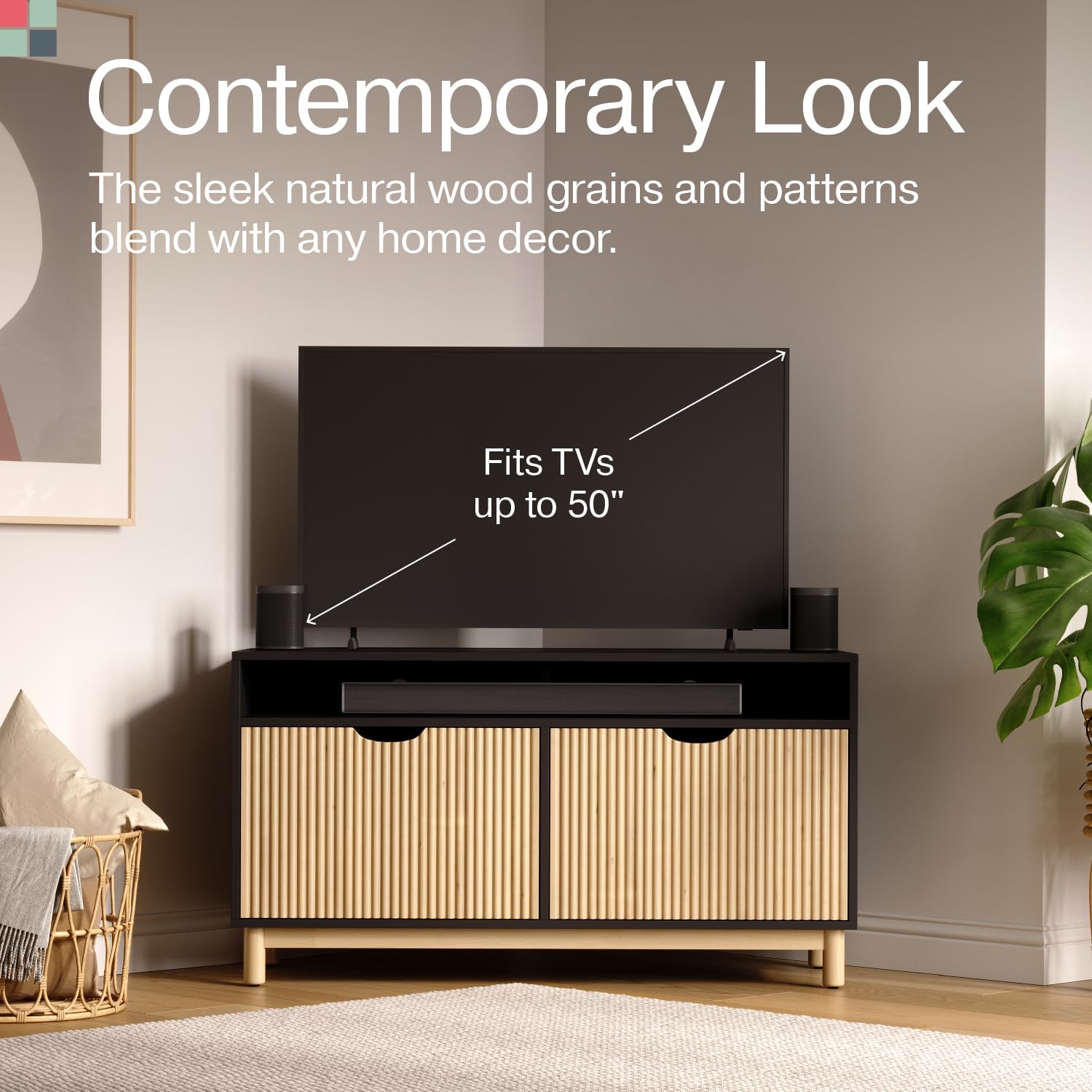 Natural Oak Corner TV Stand