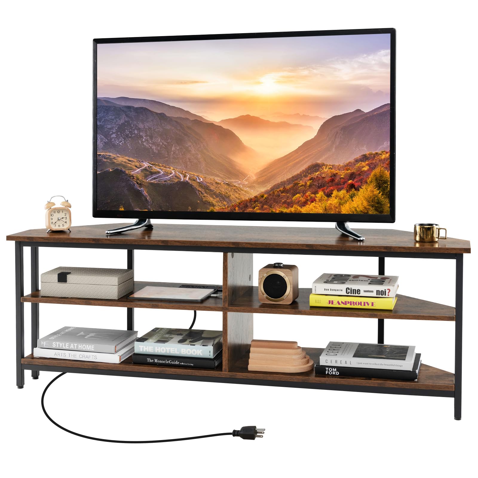 Corner TV Stand for TVs up to 65”