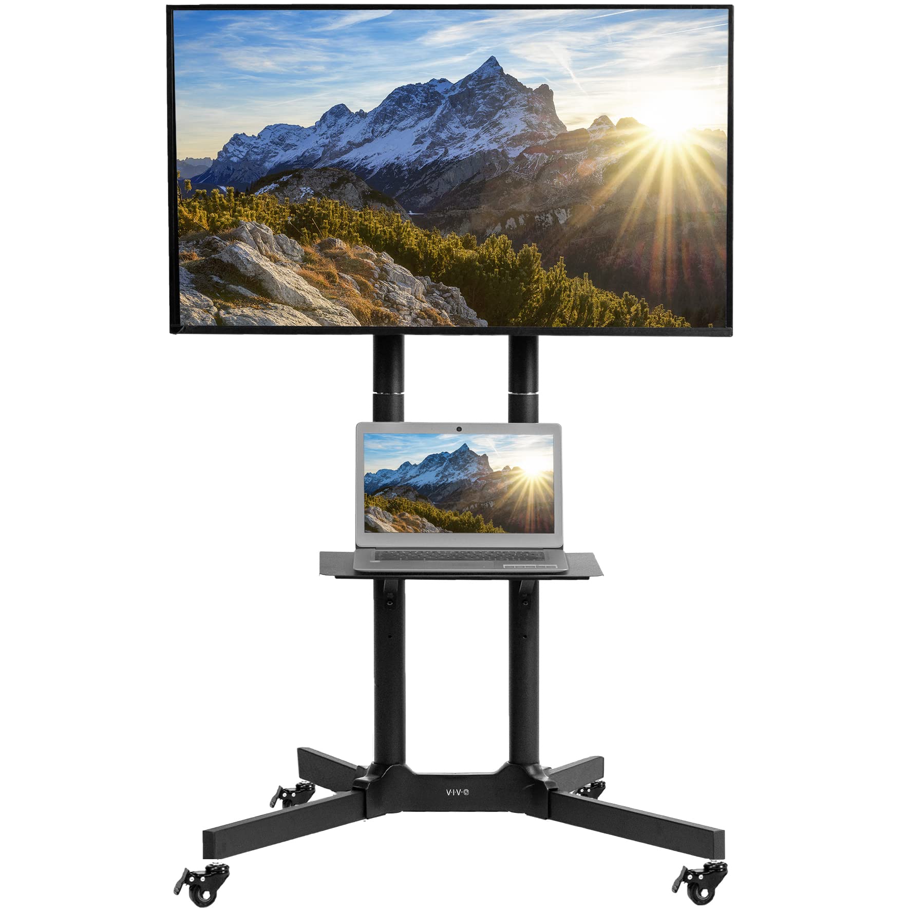 TV Cart for 32" to 83" Screens with Rolling Laptop Stand