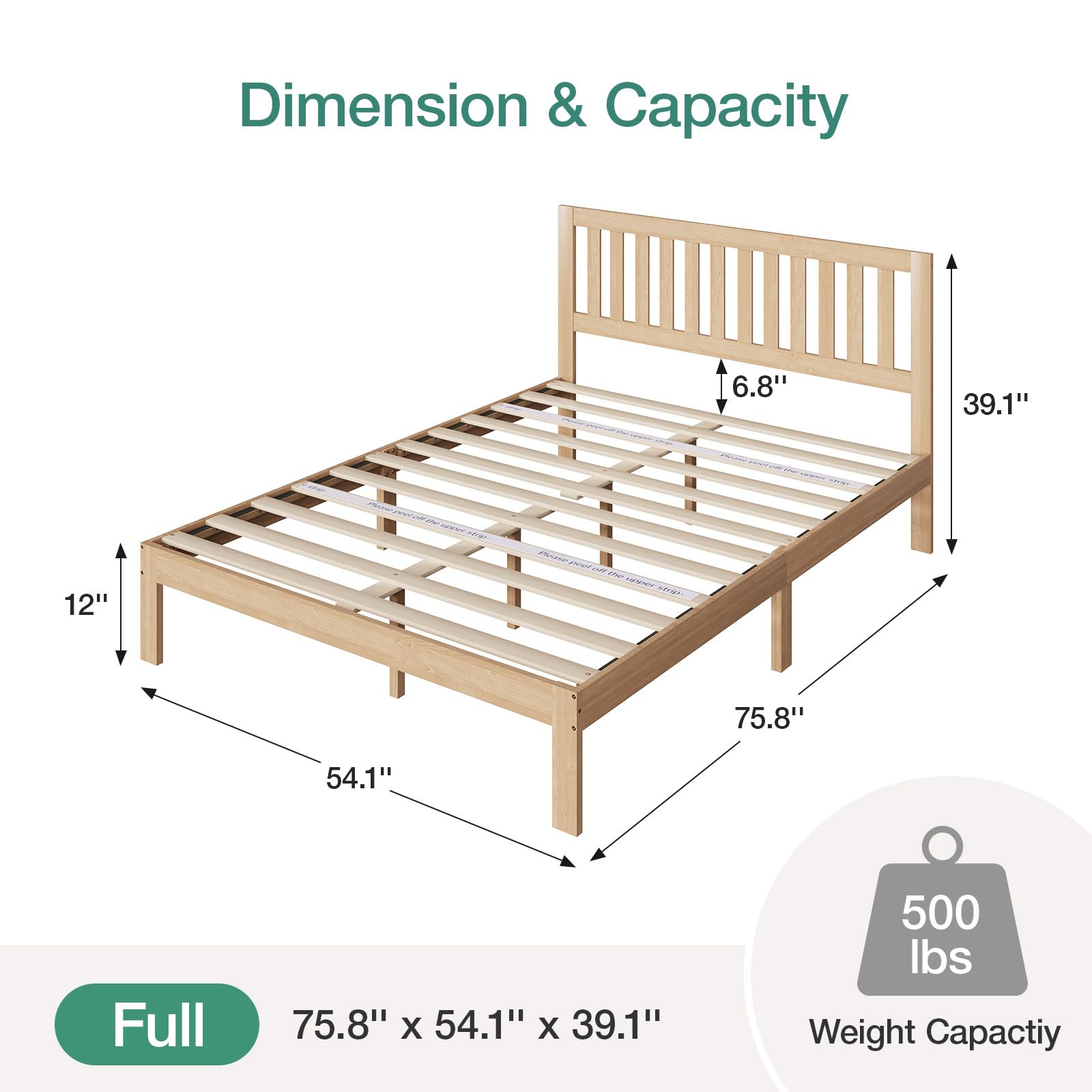 Solid Wood Bed Frame Foundation